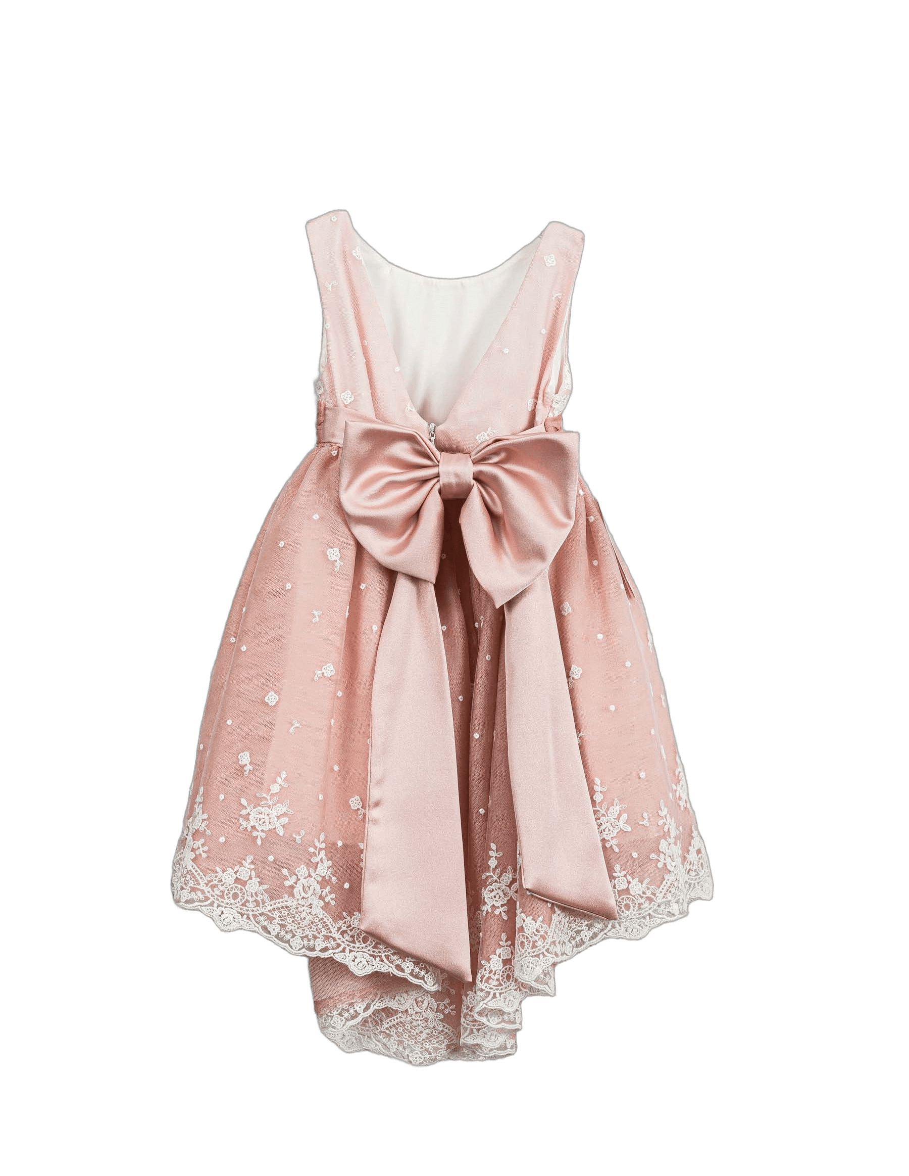 Βαπτιστικό Φόρεμα Πούπουλα High-Low - Λευκό - 2