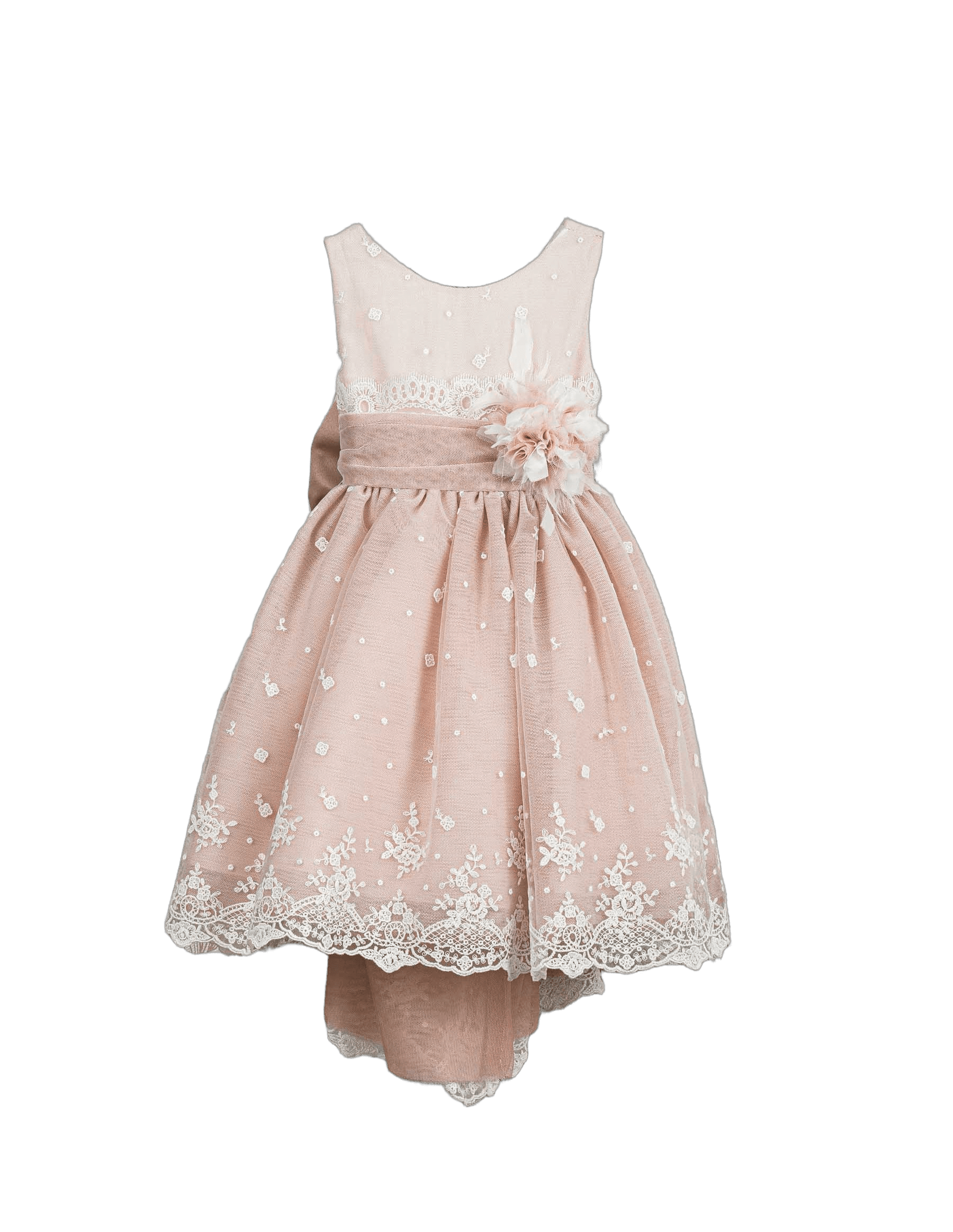 Βαπτιστικό Φόρεμα Πούπουλα Κεντημένη Δαντέλα - Λευκό