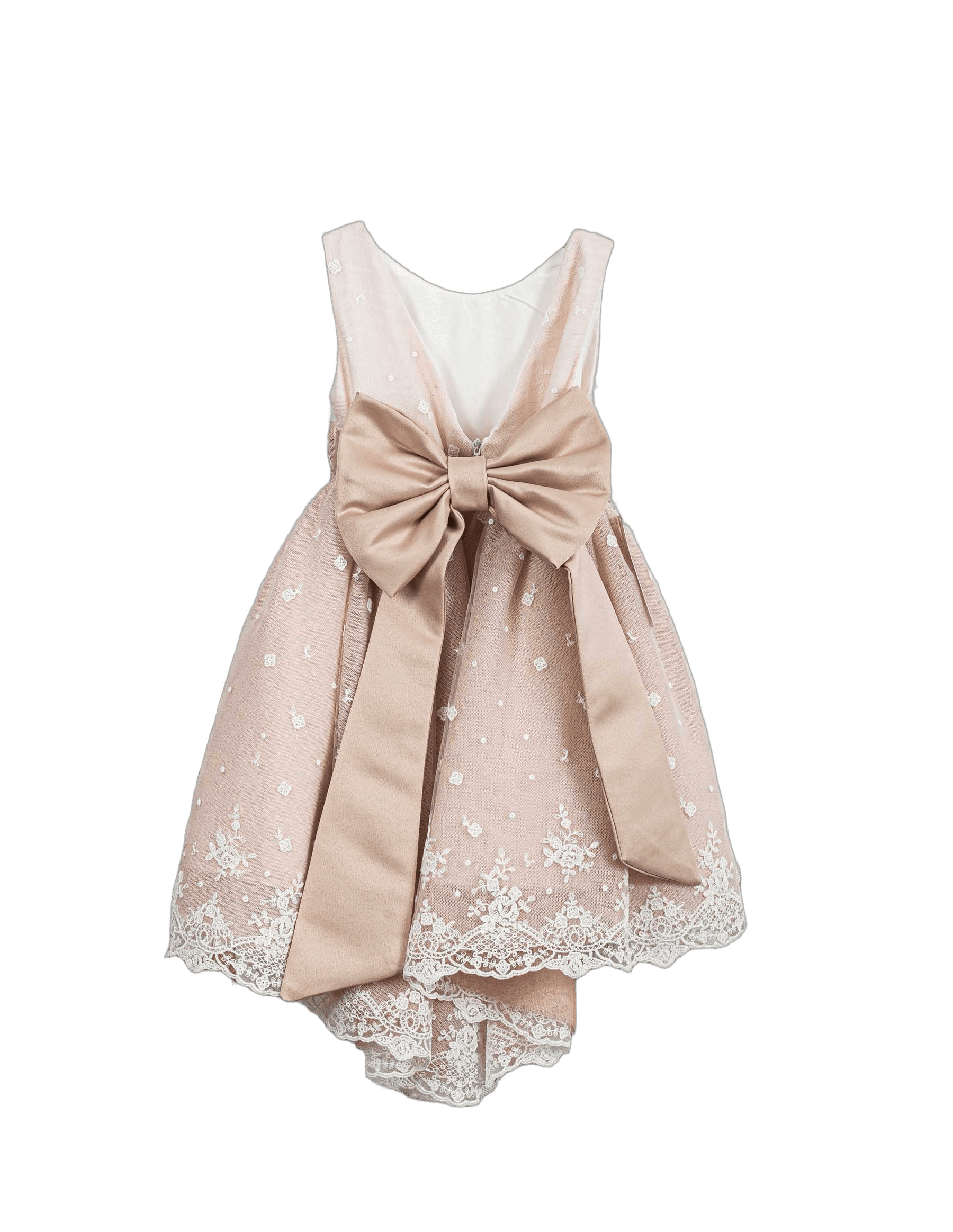 Βαπτιστικό Φόρεμα Πούπουλα Κεντημένη Δαντέλα - Λευκό - 2