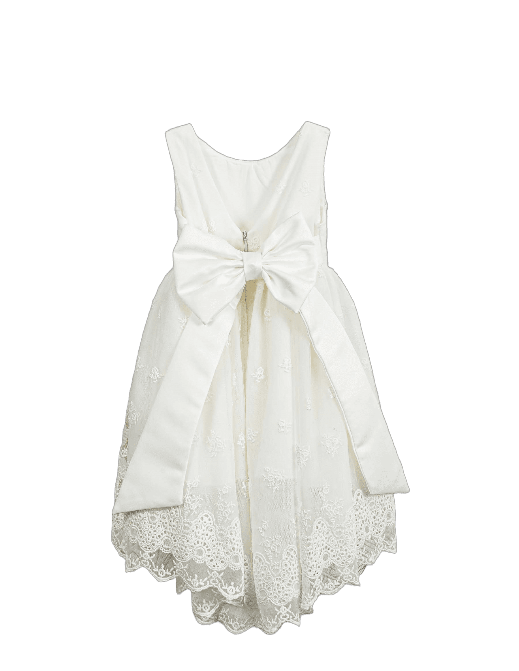 Βαπτιστικό Φόρεμα Broderie Anglaise High-Low - Λευκό - 2