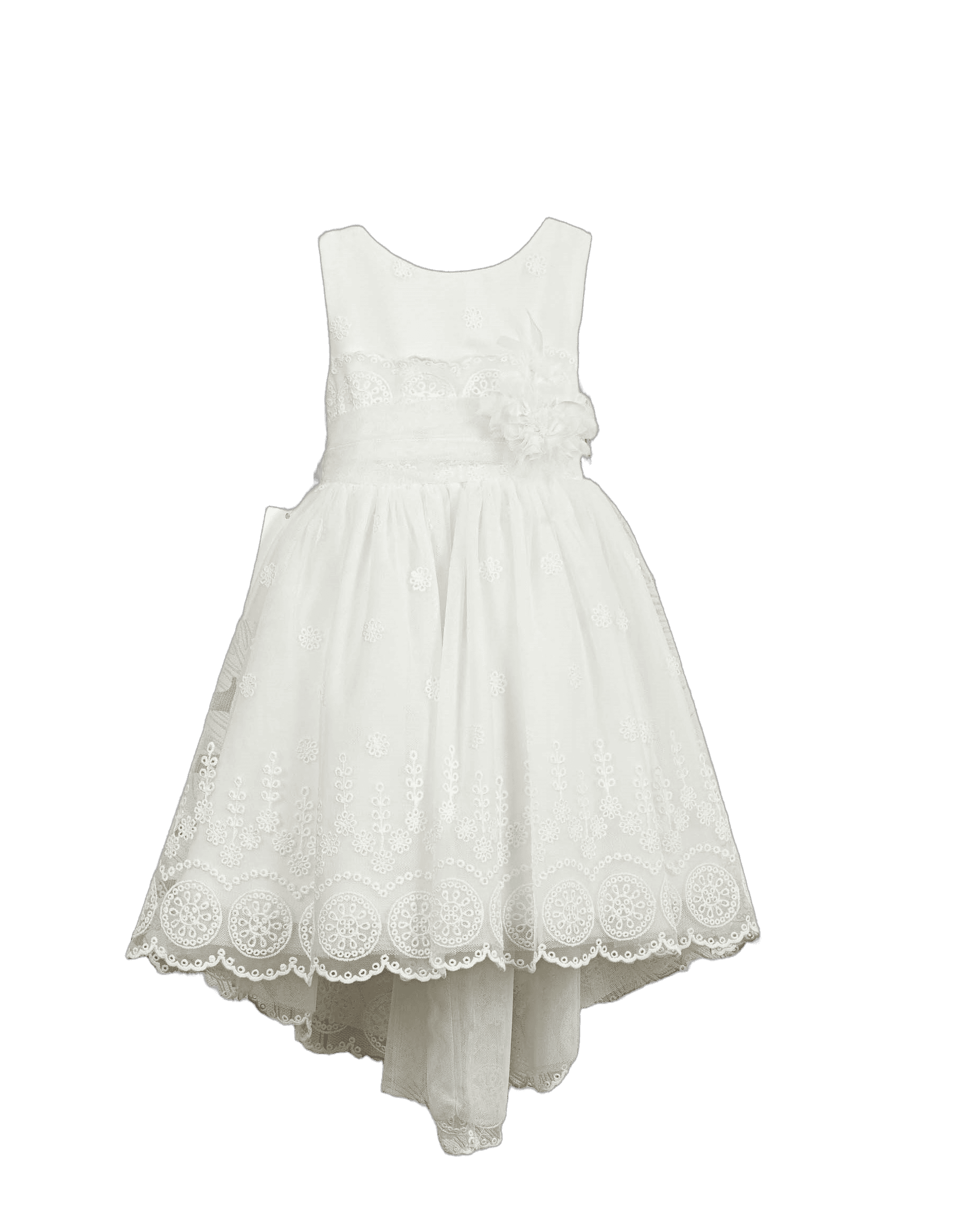 Βαπτιστικό Φόρεμα High-Low Scalloped - Εκρού