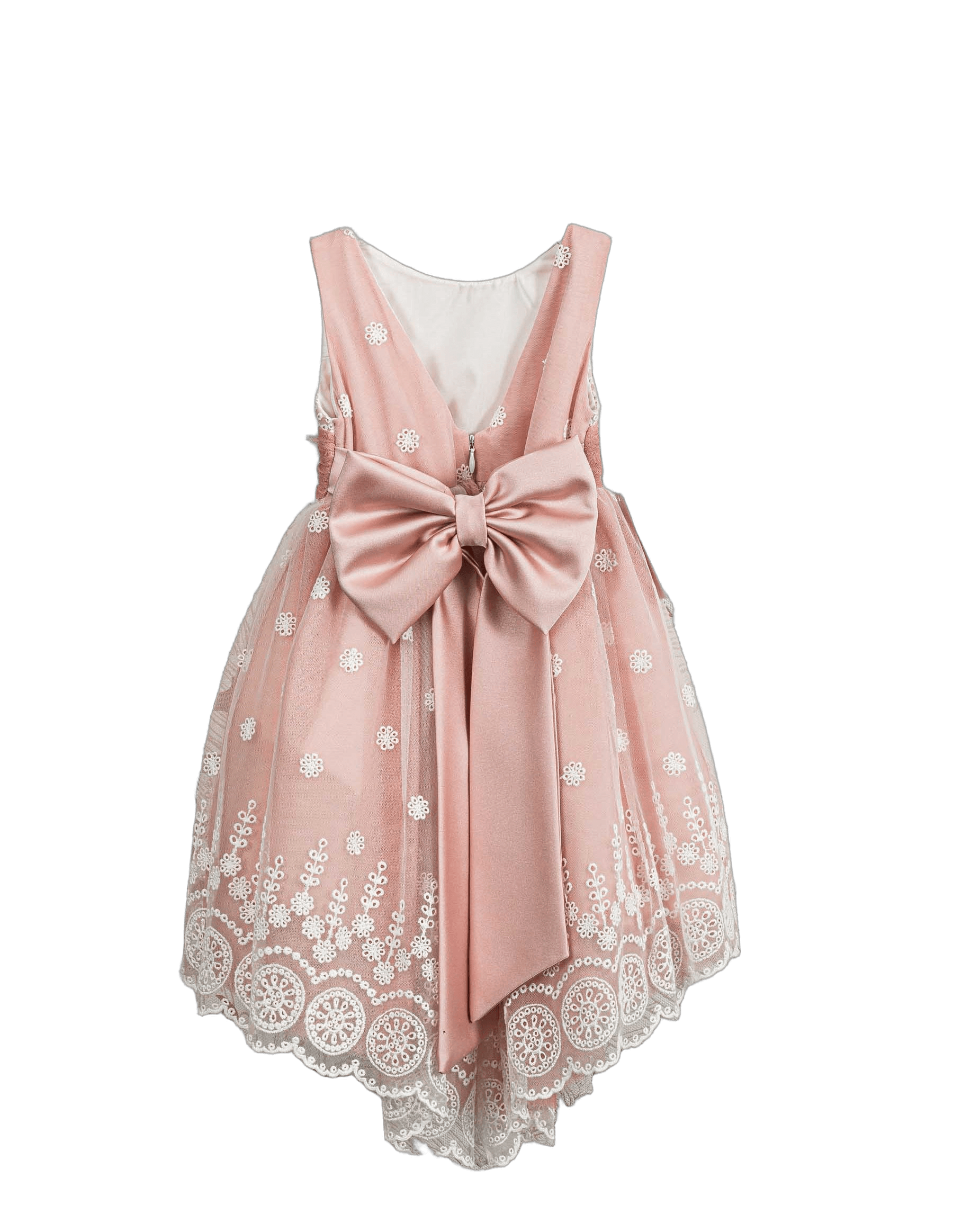 Βαπτιστικό Φόρεμα Broderie Anglaise Ασύμμετρο - Λευκό - 2