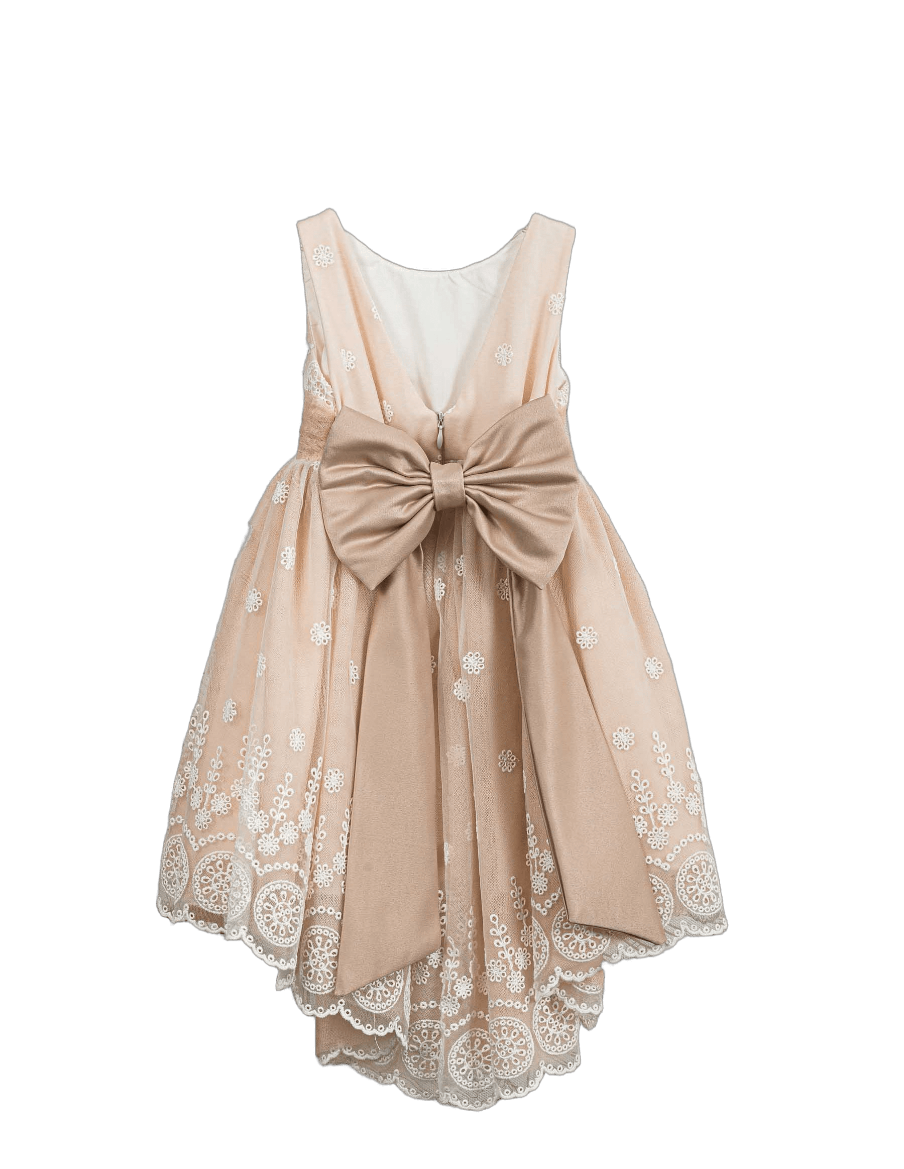 Βαπτιστικό Φόρεμα Ασύμμετρο Σατέν - Λευκό - 2