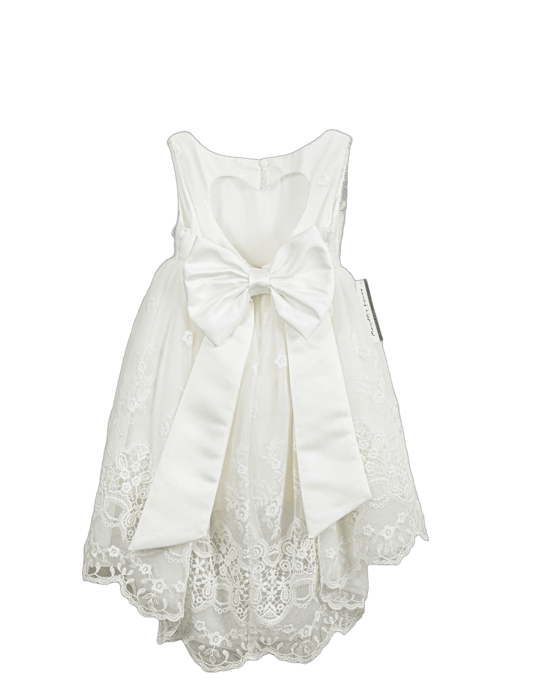 Βαπτιστικό Φόρεμα Scalloped Κεντημένη Δαντέλα - Εκρού - 2