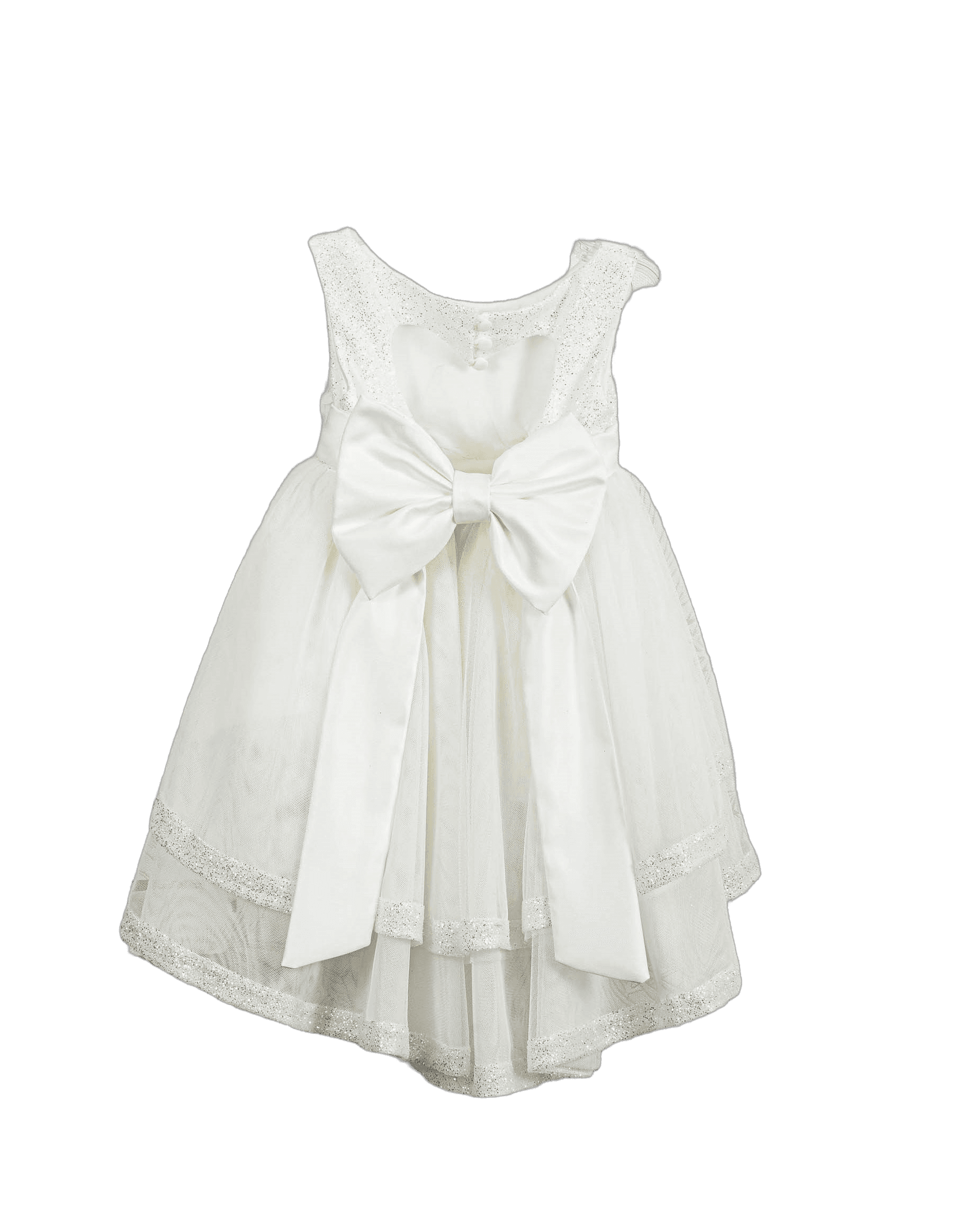 Βαπτιστικό Φόρεμα Παγιέτες Βολάν - Λευκό - 2