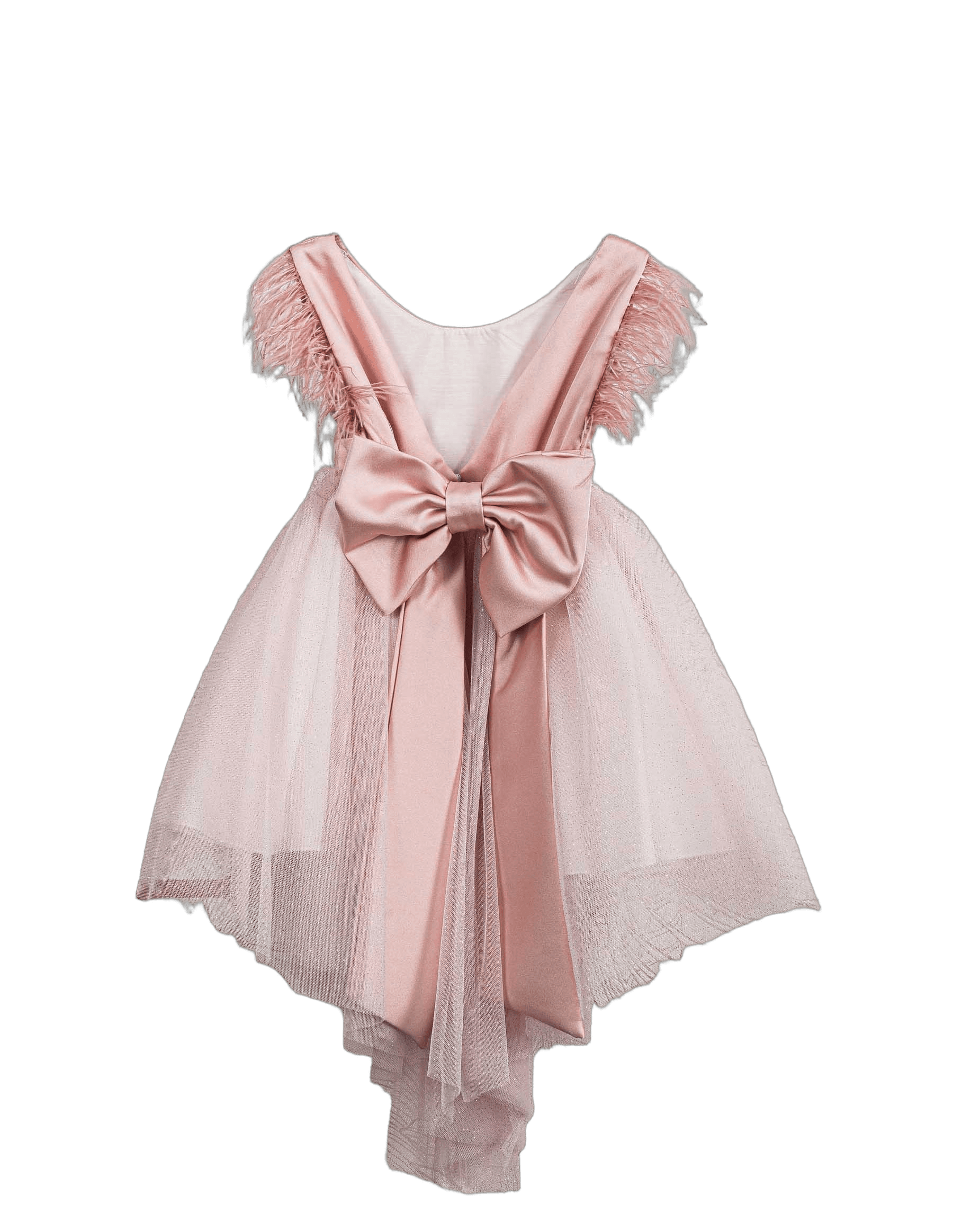 Βαπτιστικό Φόρεμα Πούπουλα Τούλι - Ροζ - 2