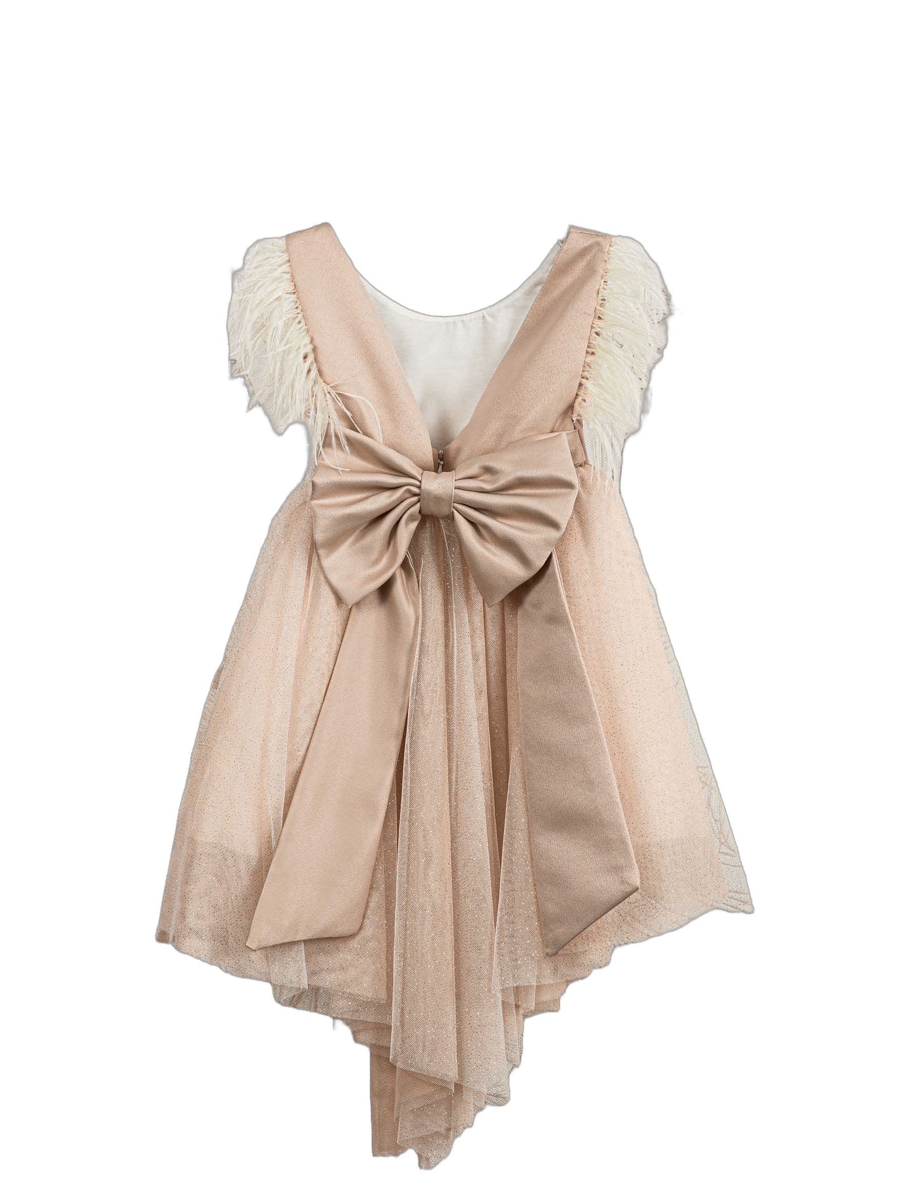 Βαπτιστικό Φόρεμα Πούπουλα High-Low - Σομόν | 2615885 - 2