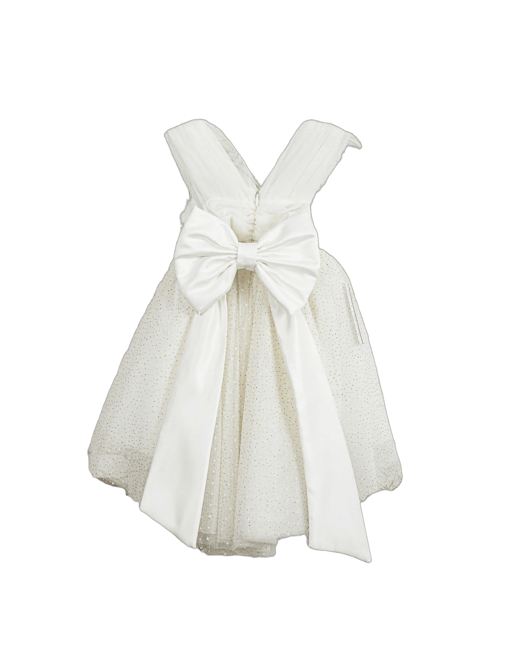 Βαπτιστικό Φόρεμα Glitter Πουά - Λευκό Μοντέρνο - 2