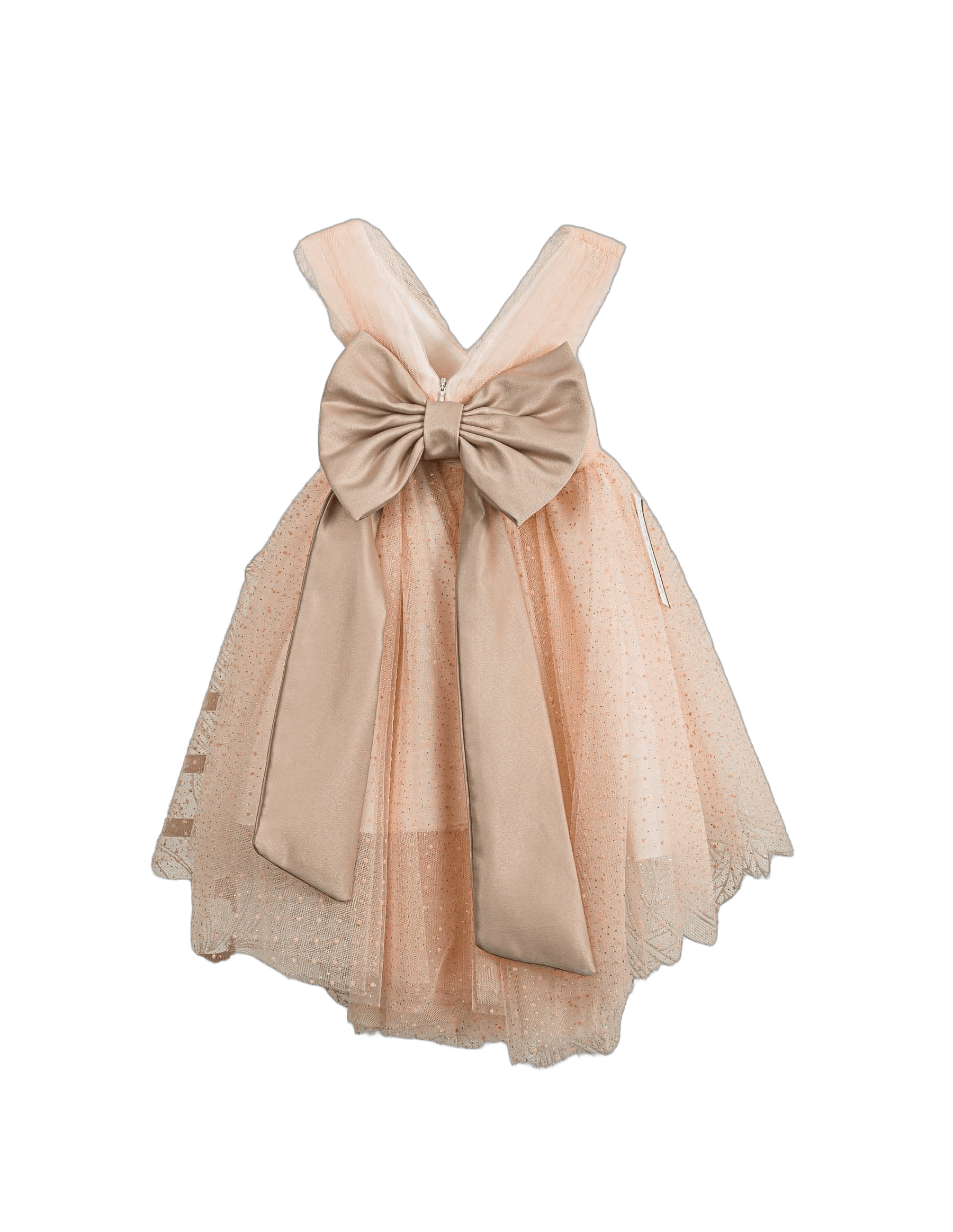 Βαπτιστικό Φόρεμα V-Neck Ασύμμετρο - Σομόν - 2