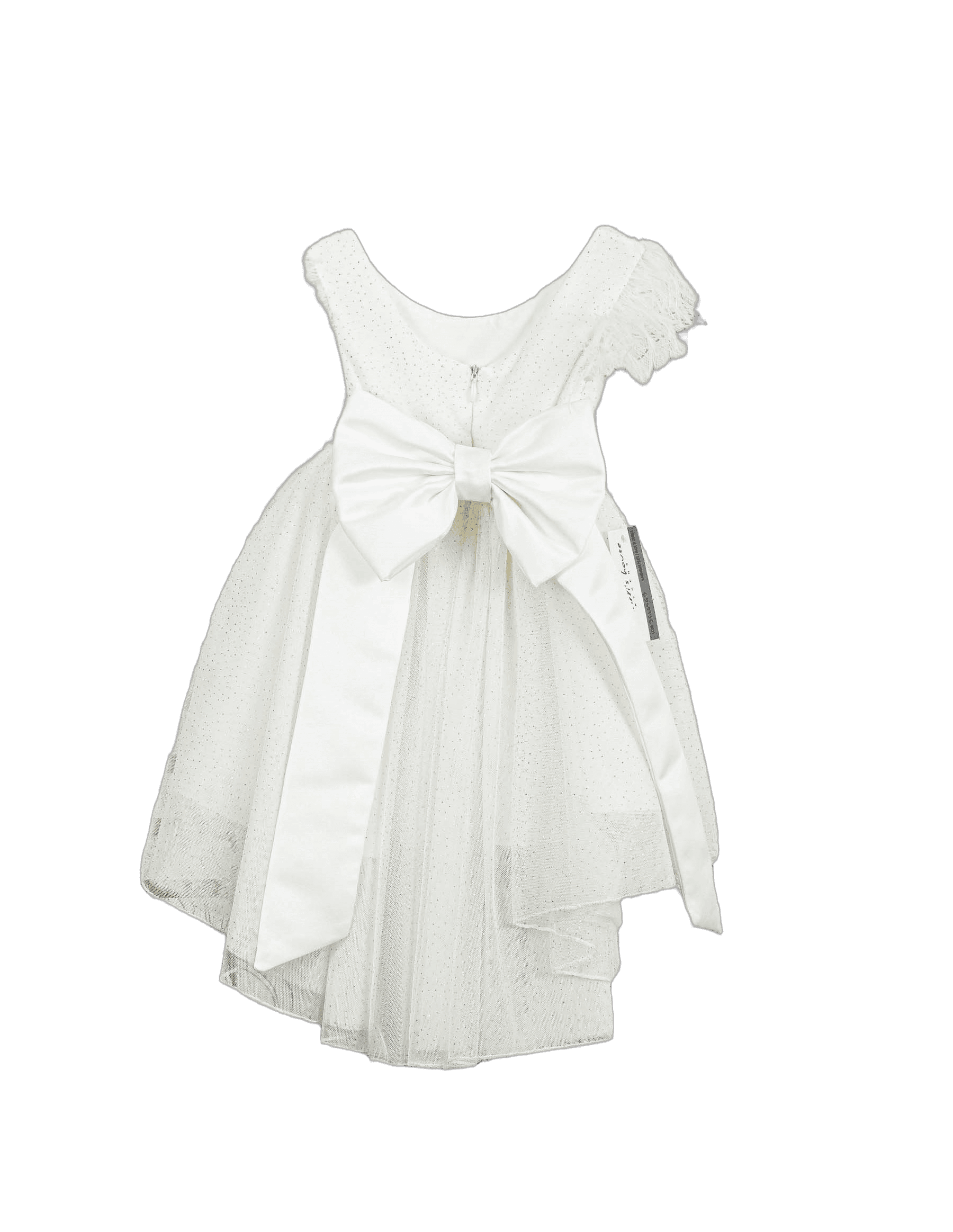 Βαπτιστικό Φόρεμα Glitter High-Low - Λευκό Αιθέριο - 2