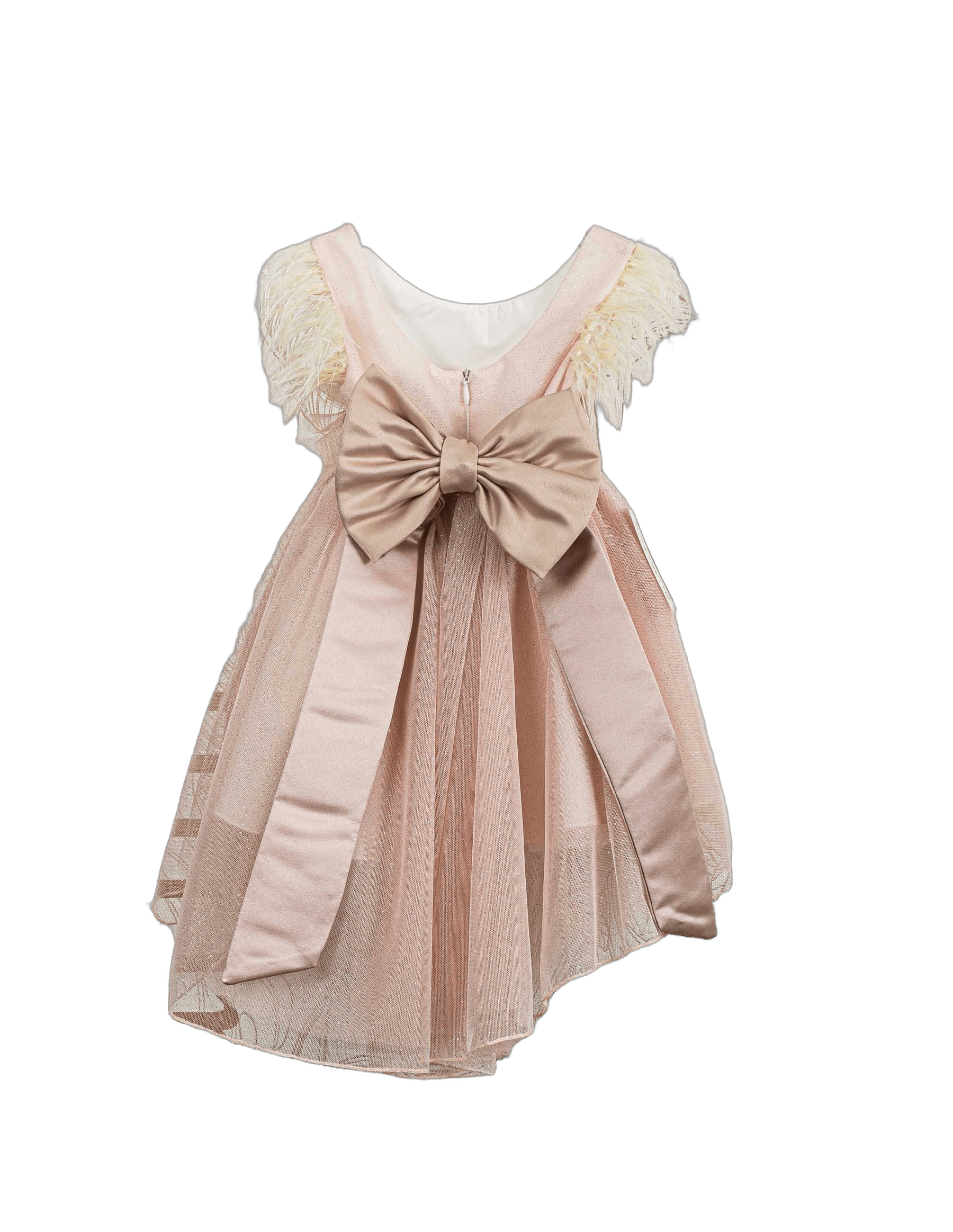 Βαπτιστικό Φόρεμα Πούπουλα High-Low - Ροζ Ρομαντικό - 2