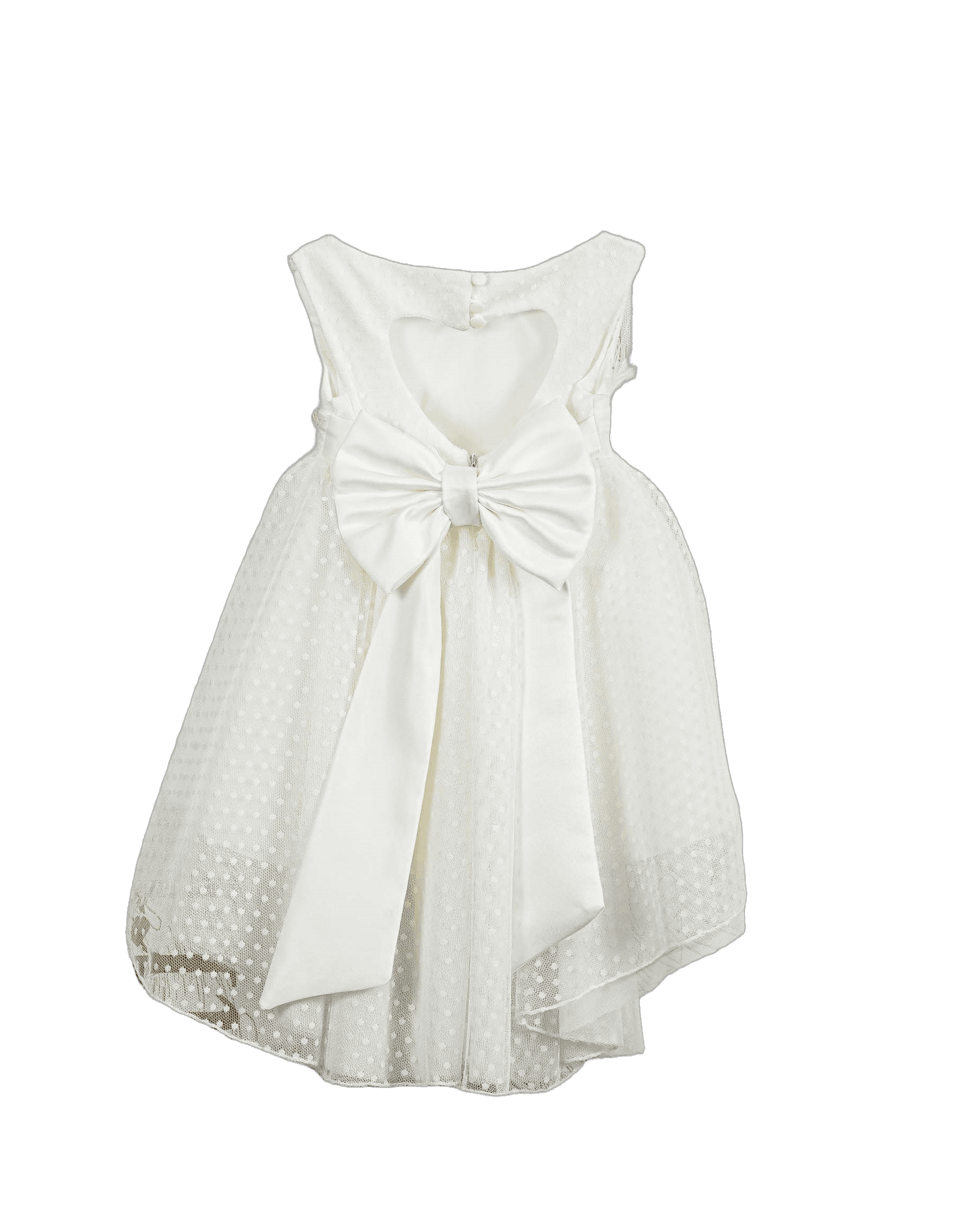 Βαπτιστικό Φόρεμα Πουά Ανάγλυφο - Λευκό Κομψό - 2