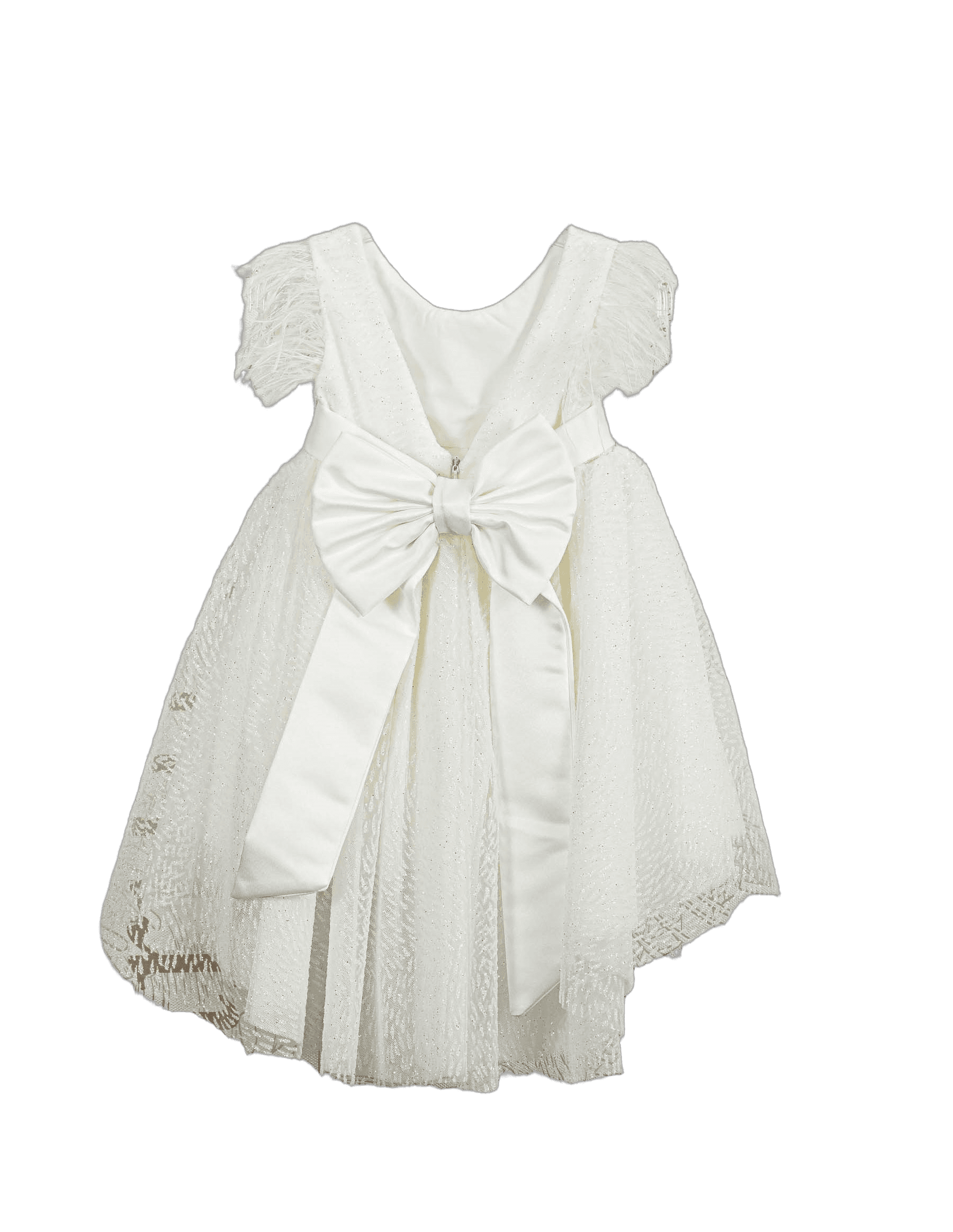 Βαπτιστικό Φόρεμα Πούπουλα Πουά - Λευκό - 2