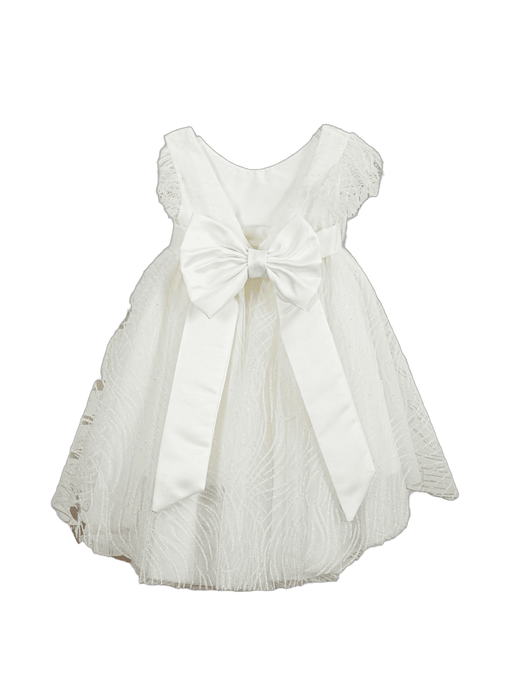 Βαπτιστικό Φόρεμα Ανάγλυφο High-Low - Λευκό - 2