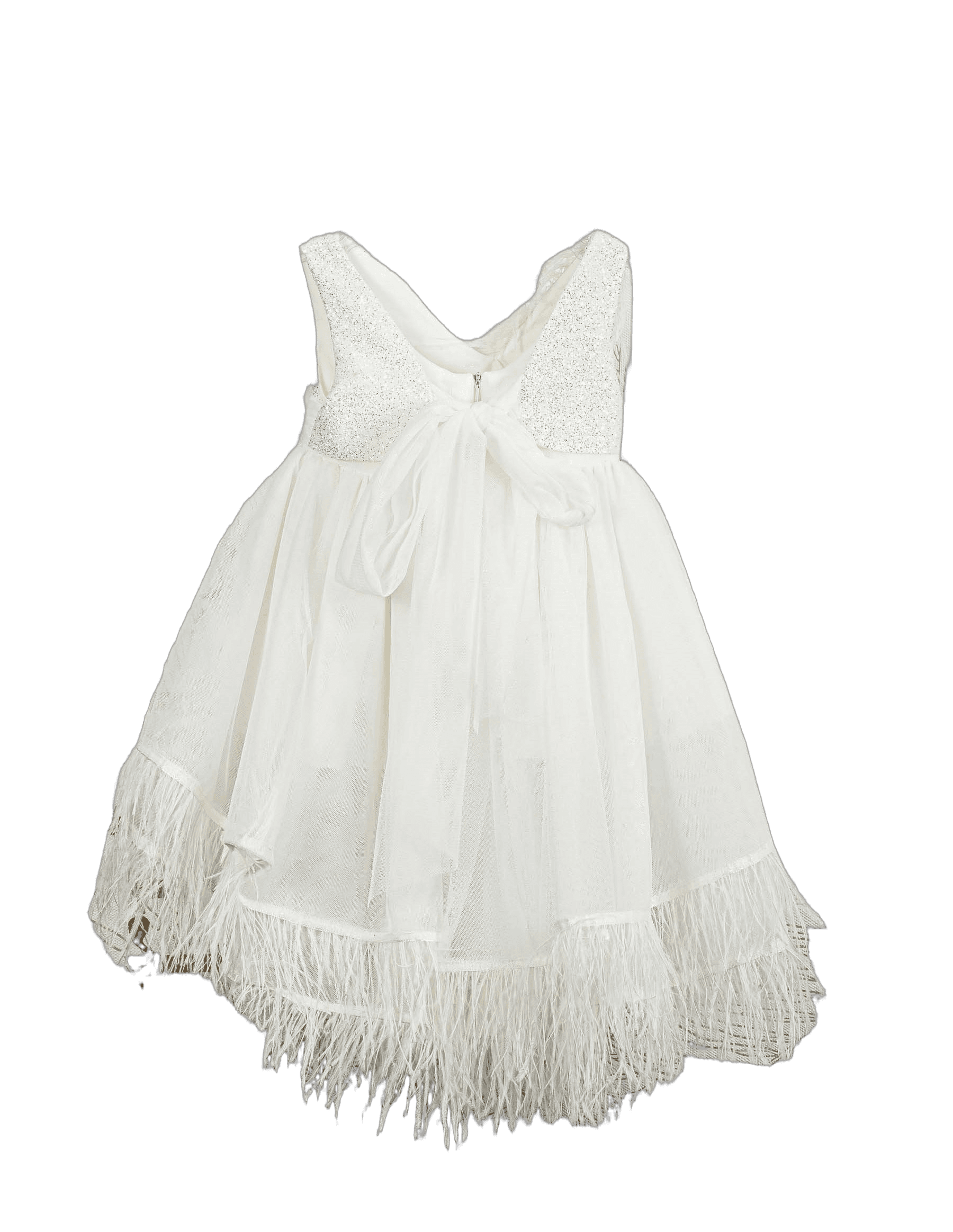 Βαπτιστικό Φόρεμα Πούπουλα Glitter - Λευκό Αιθέριο - 2