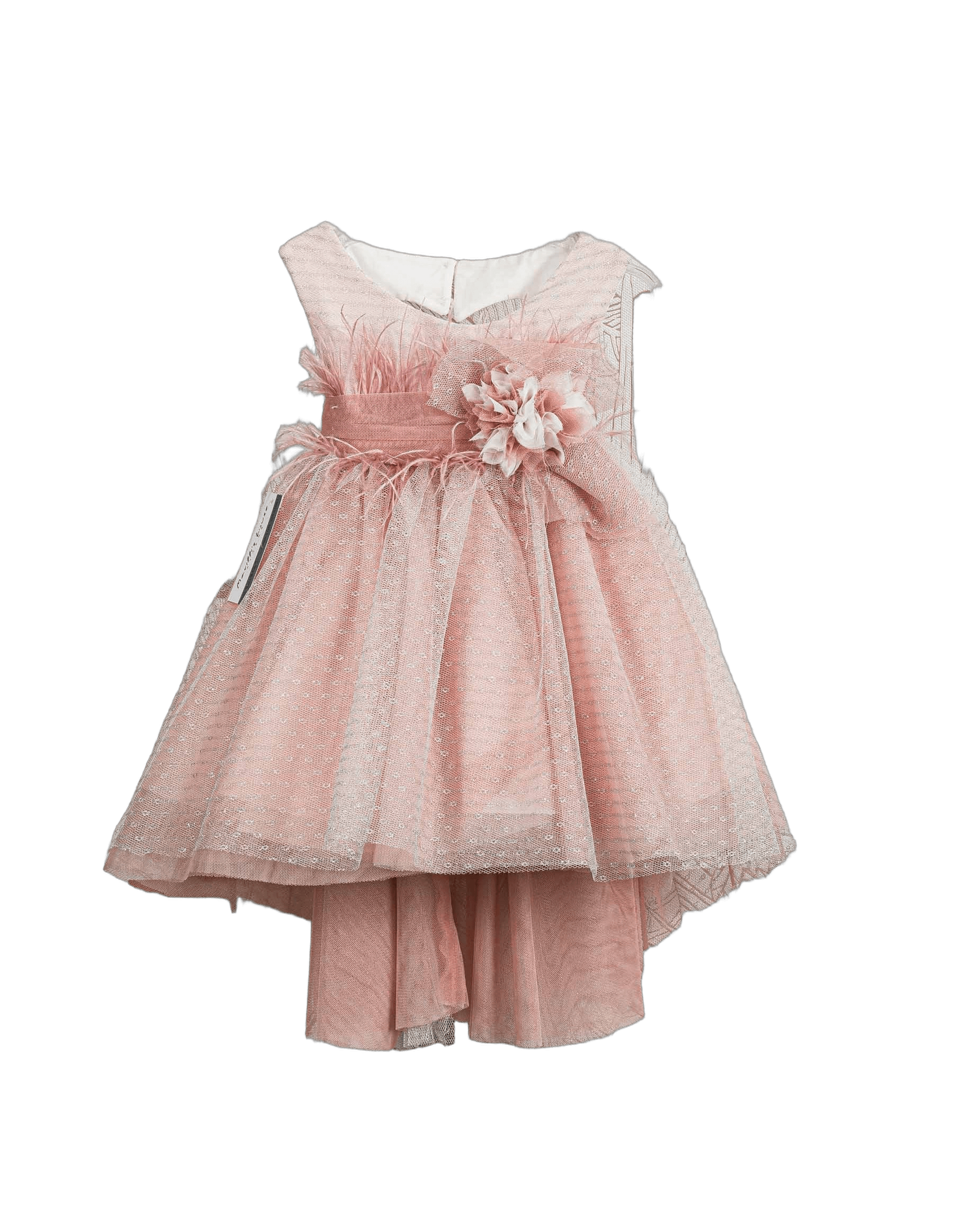 Βαπτιστικό Φόρεμα Πούπουλα Glitter - Ροζ Ρομαντικό