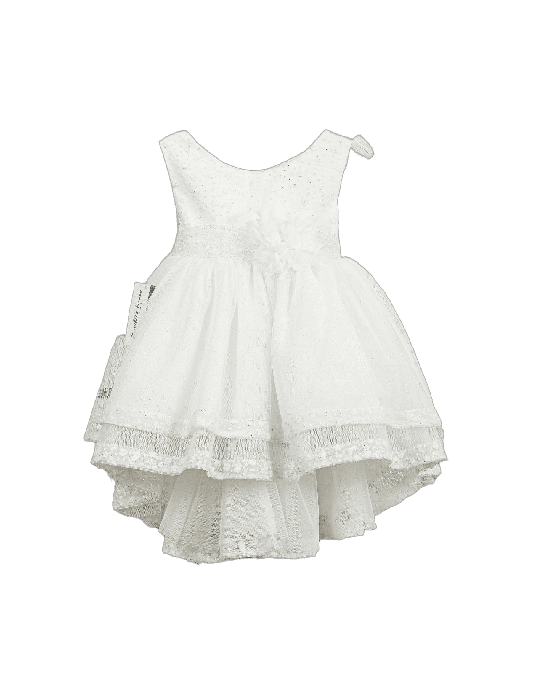 Βαπτιστικό Φόρεμα High-Low Δαντέλα - Λευκό