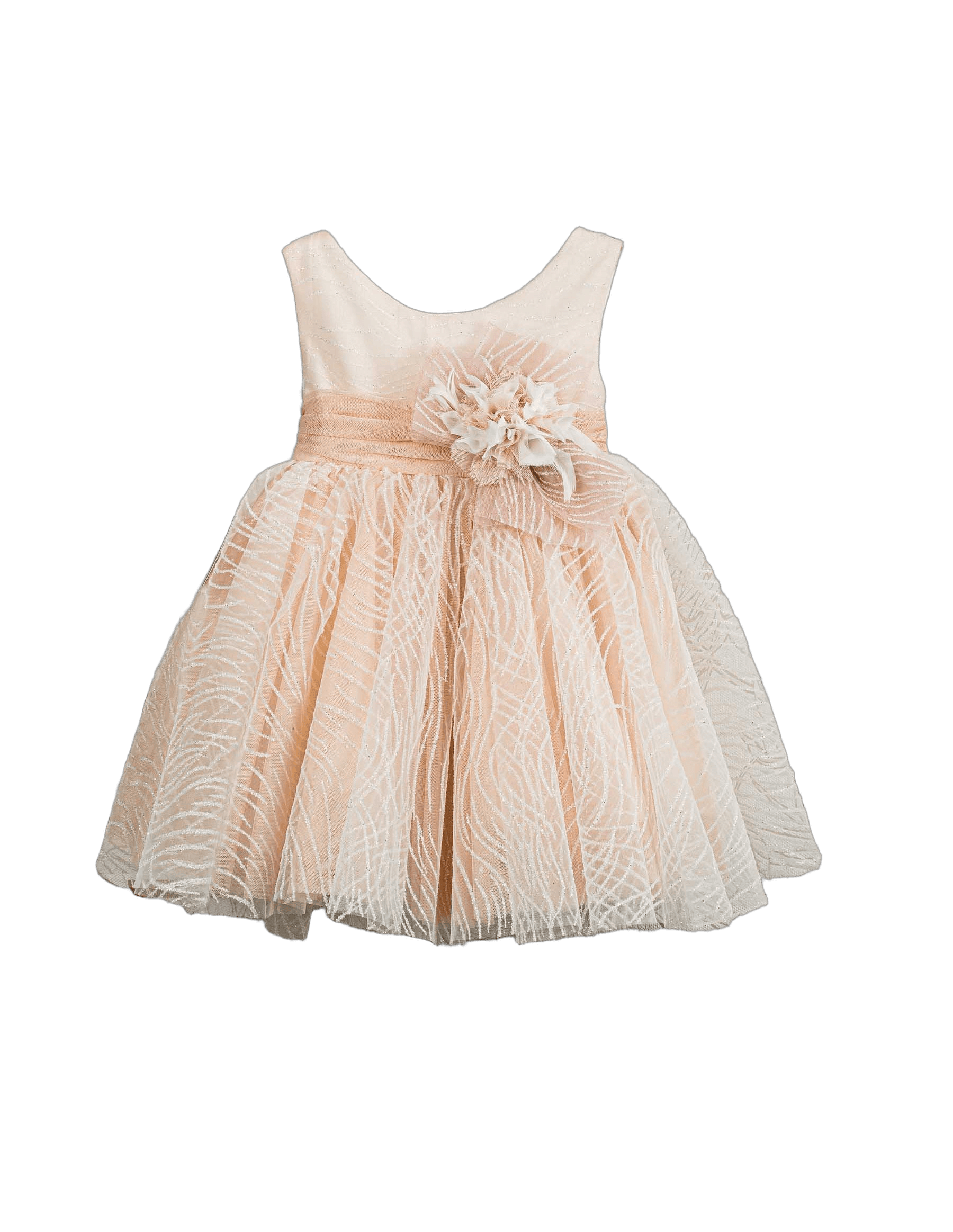 Βαπτιστικό Φόρεμα Ανάγλυφο Σατέν - Σομόν