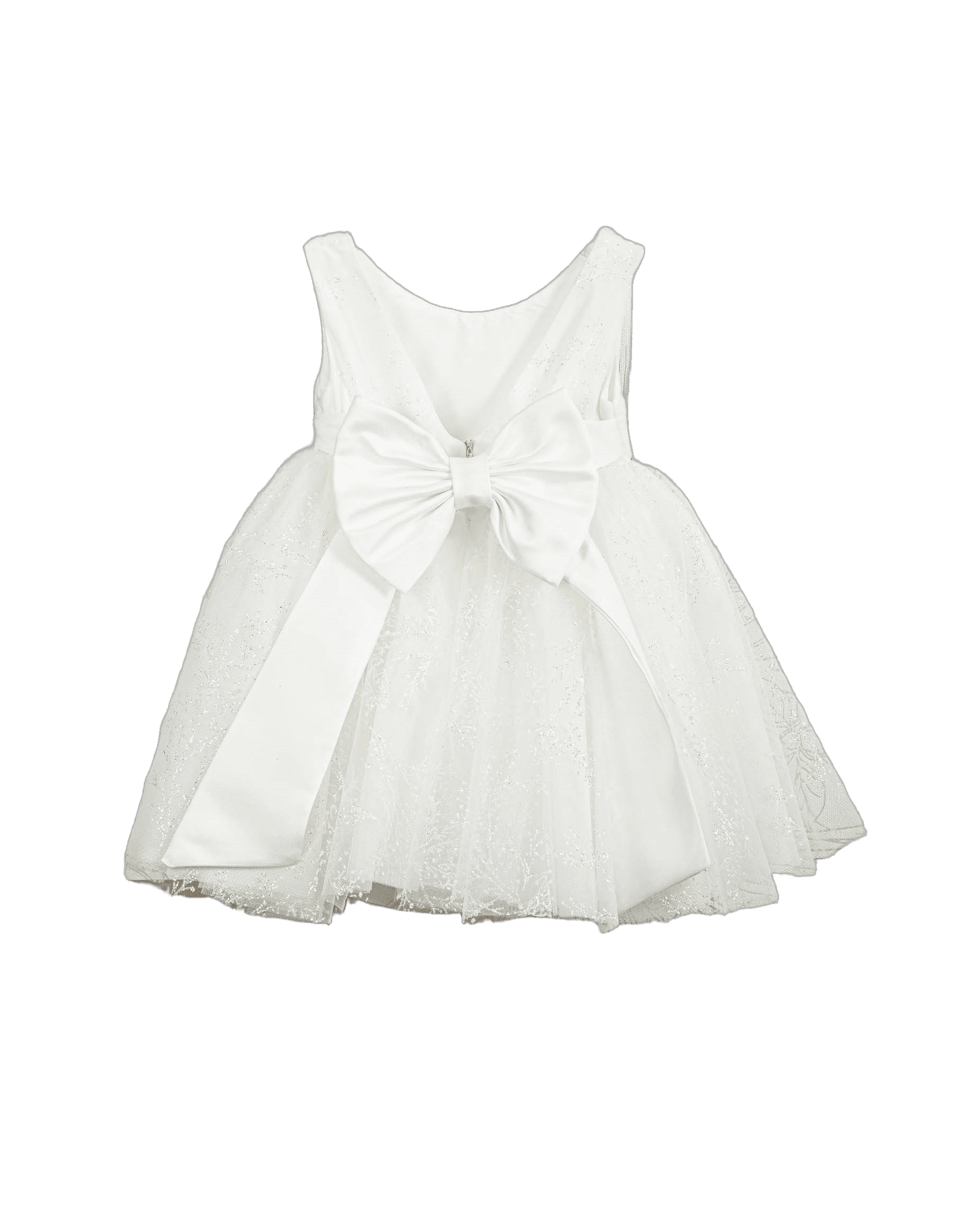 Βαπτιστικό Φόρεμα Glitter Πουά - Λευκό - 2