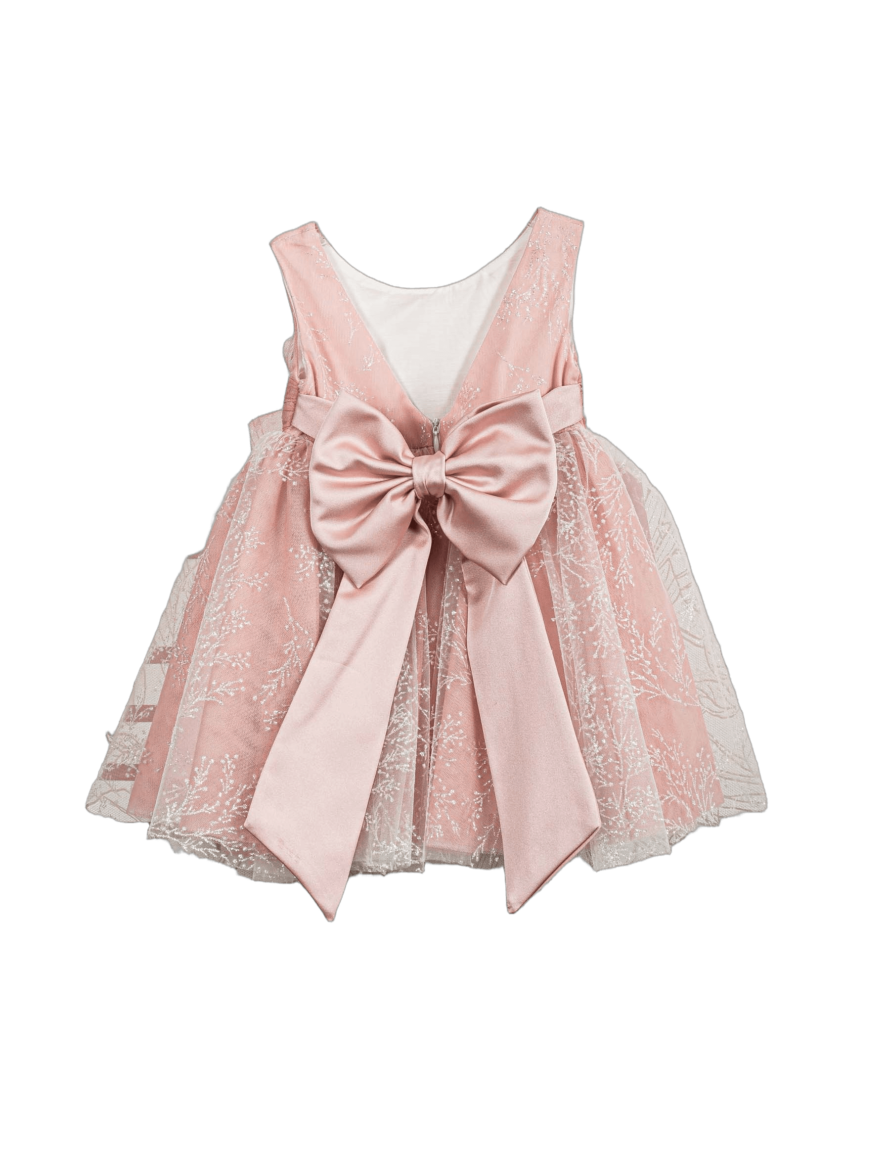 Βαπτιστικό Φόρεμα Glitter Τούλι - Ροζ - 2