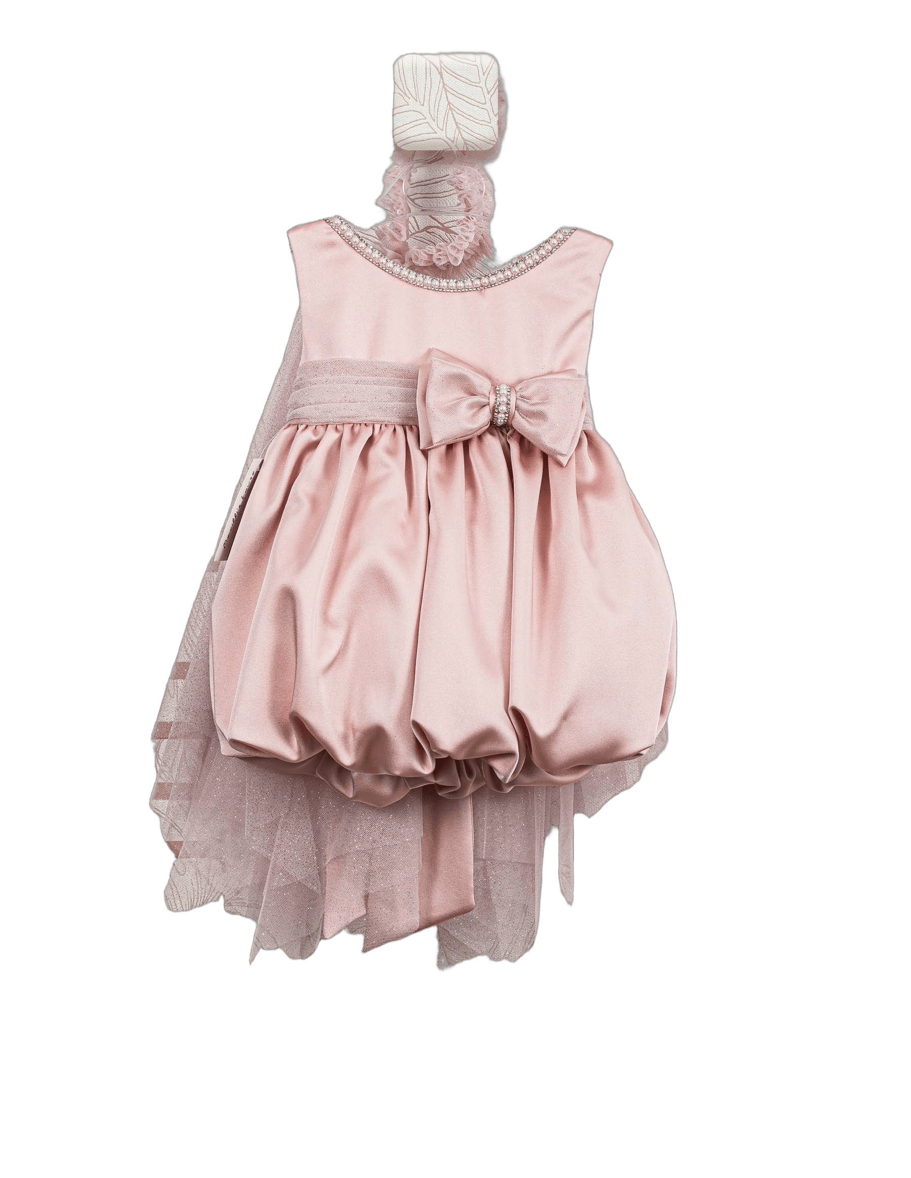 Βαπτιστικό Φόρεμα Balloon Τούλι - Ροζ