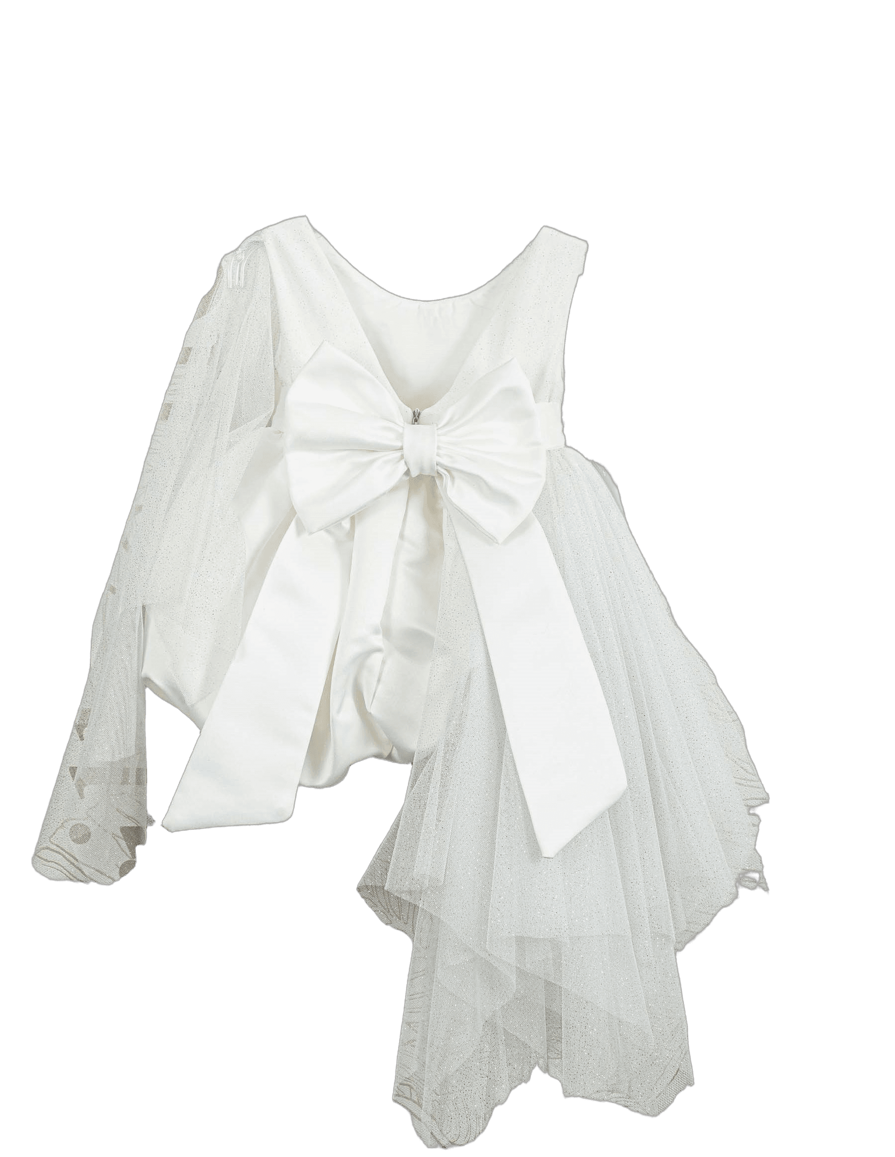 Βαπτιστικό Φόρεμα Ανάγλυφο Ασύμμετρο - Λευκό - 2