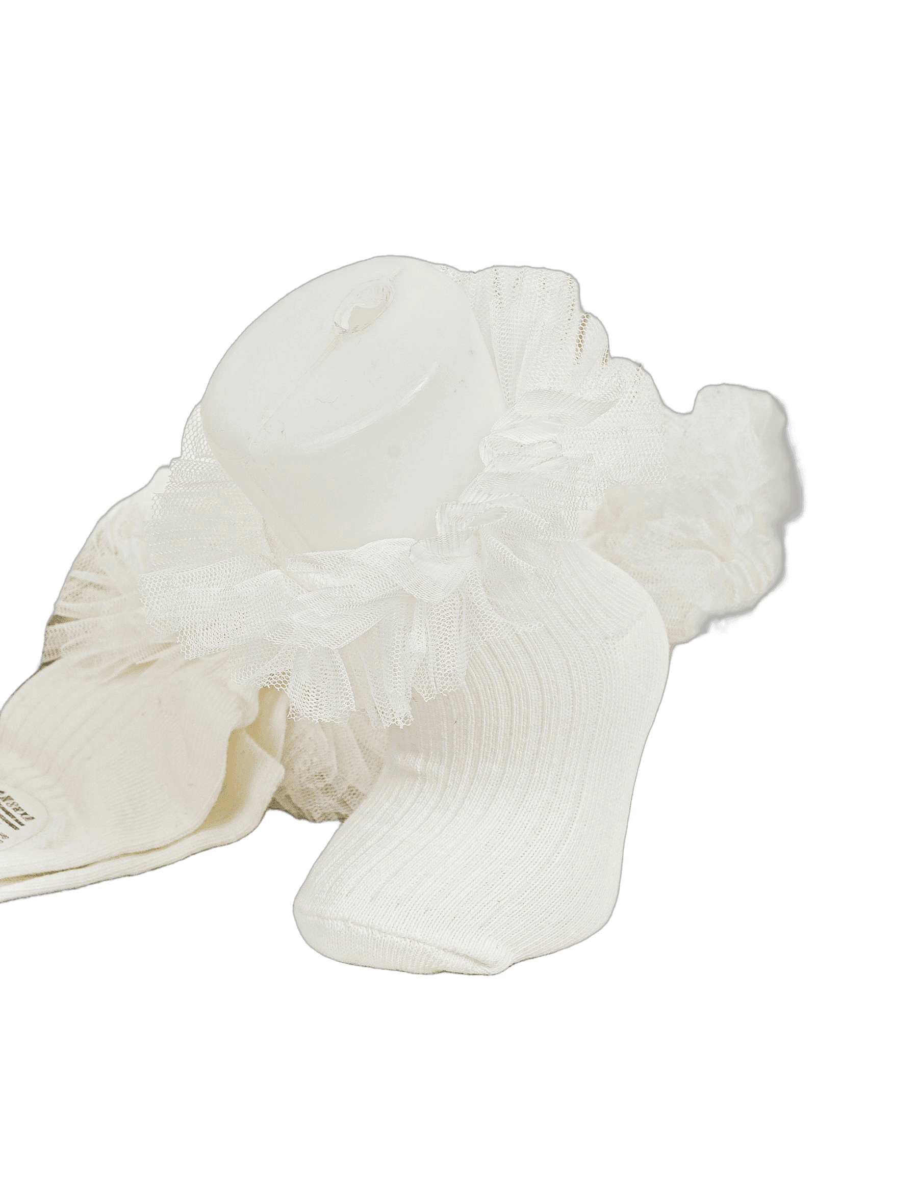 Βαπτιστικό Φόρεμα Βολάν Τούλι - Λευκό