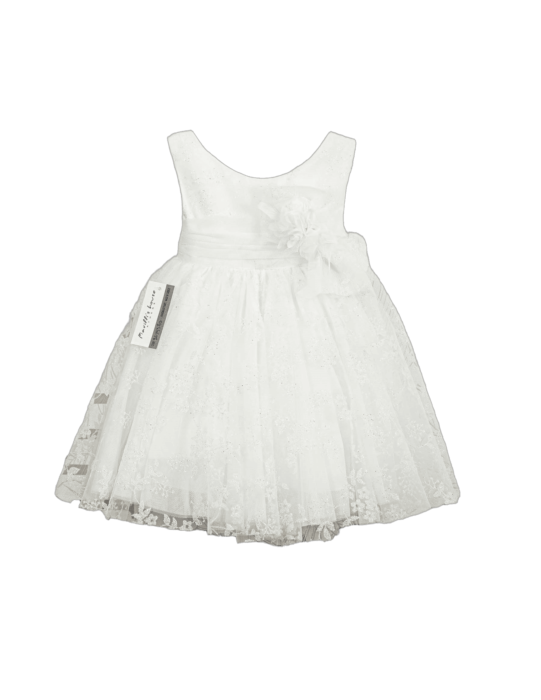 Βαπτιστικό Φόρεμα Δαντέλα Τούλι - Λευκό