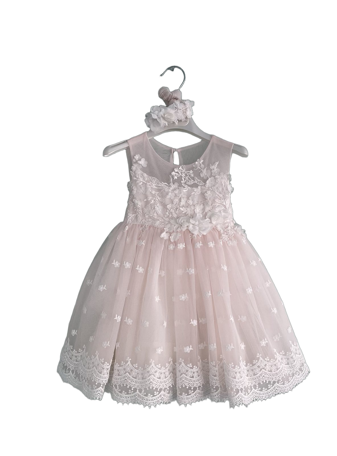 Βαφτιστικό Φόρεμα με Κεντημένο Μπούστο - Εκρού