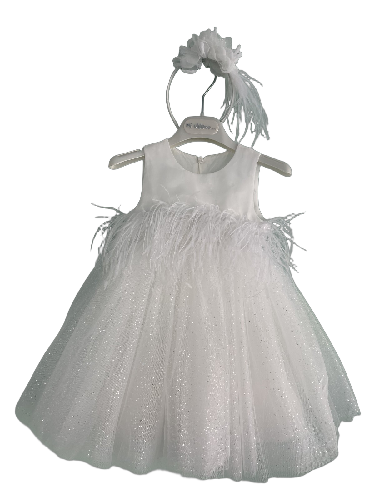 Βαφτιστικό Φόρεμα με Κεντημένο Μπούστο - Λευκό