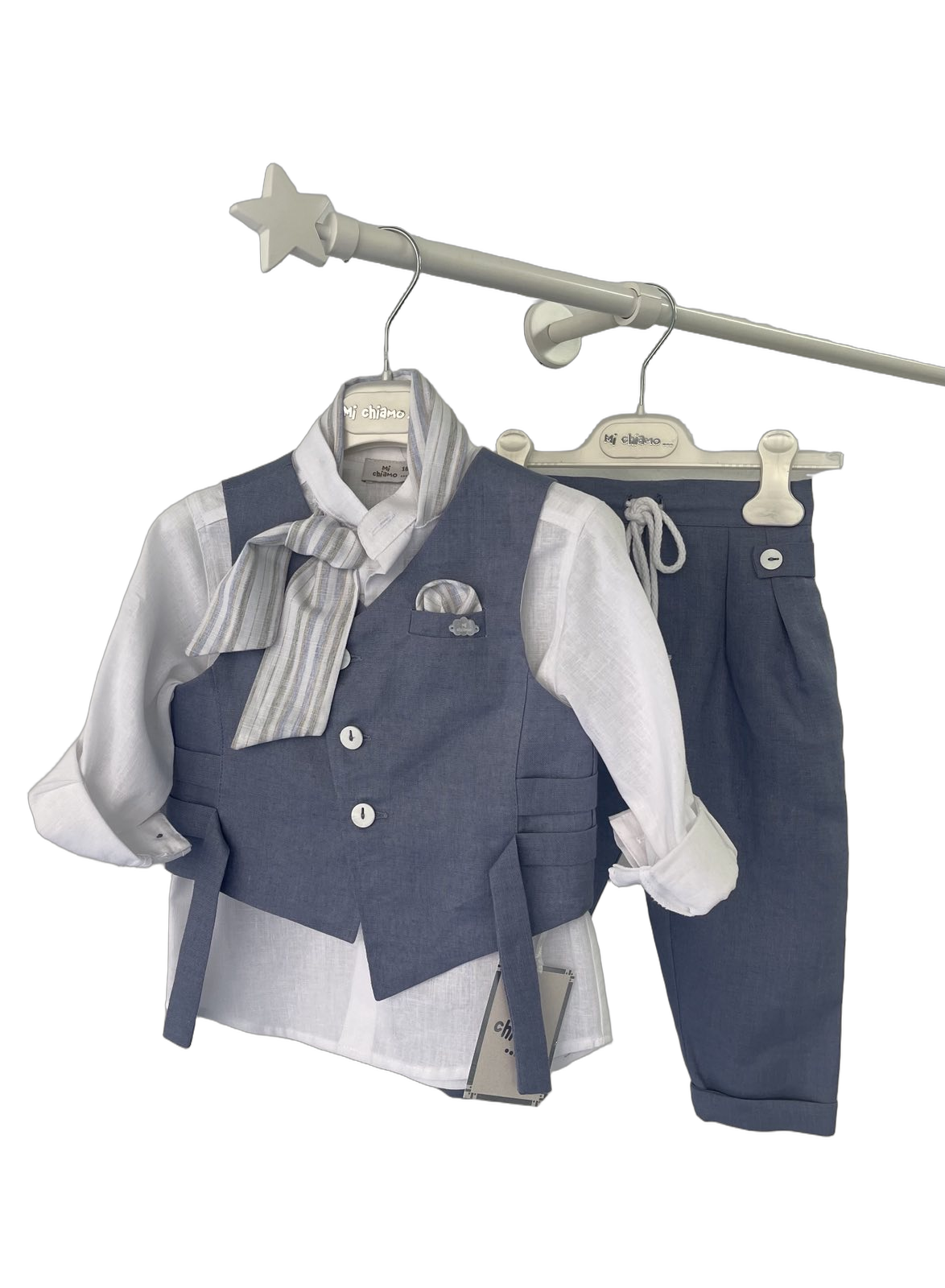 Βαφτιστικό Κουστούμι με Γιλέκο - Μπλε Navy