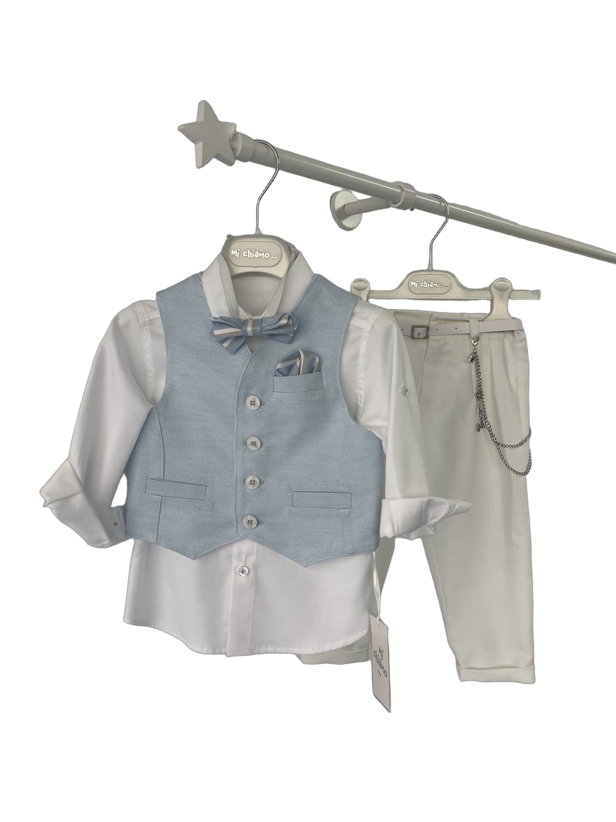 Βαφτιστικό Κουστούμι με Γαλάζιο Γιλέκο