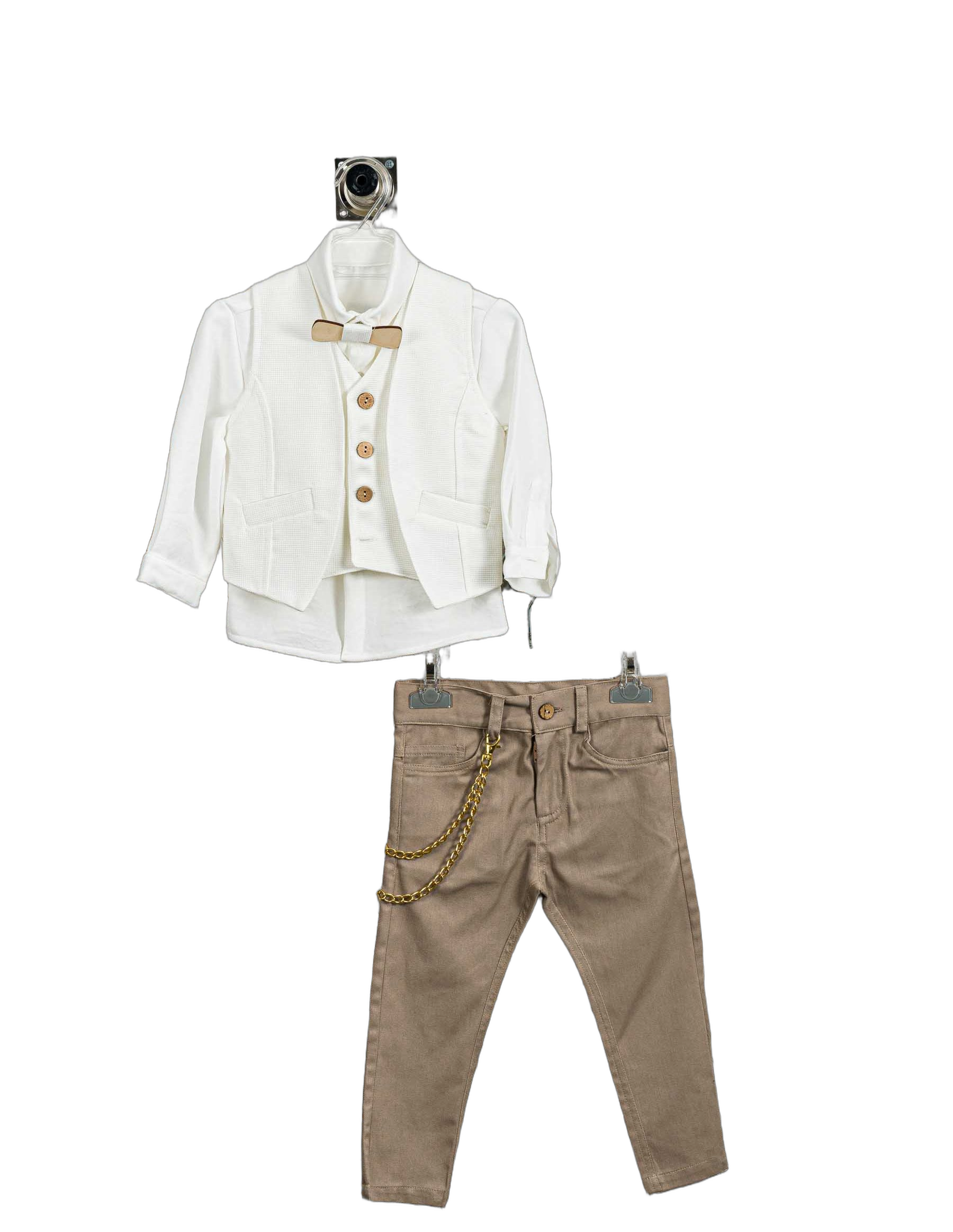 Βαπτιστικό Σετ Αγόρι με Γιλέκο & Παπιγιόν - Λευκό | 260970