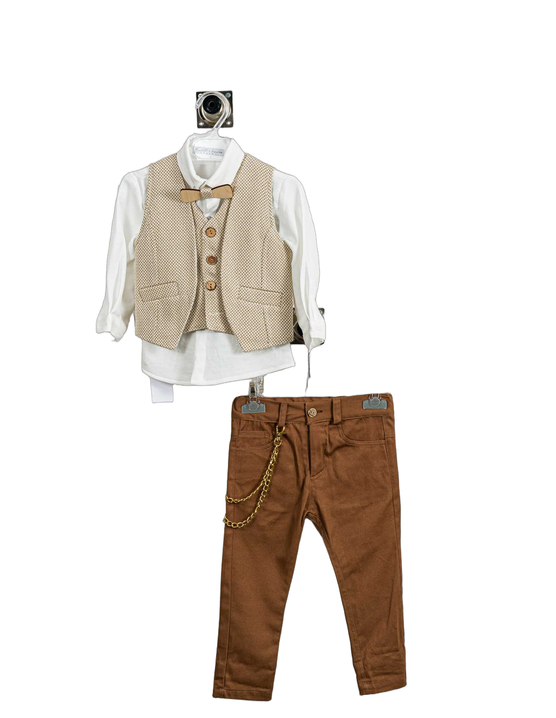 Βαπτιστικό Σετ Αγόρι με Γιλέκο & Παπιγιόν - Λευκό | 261170