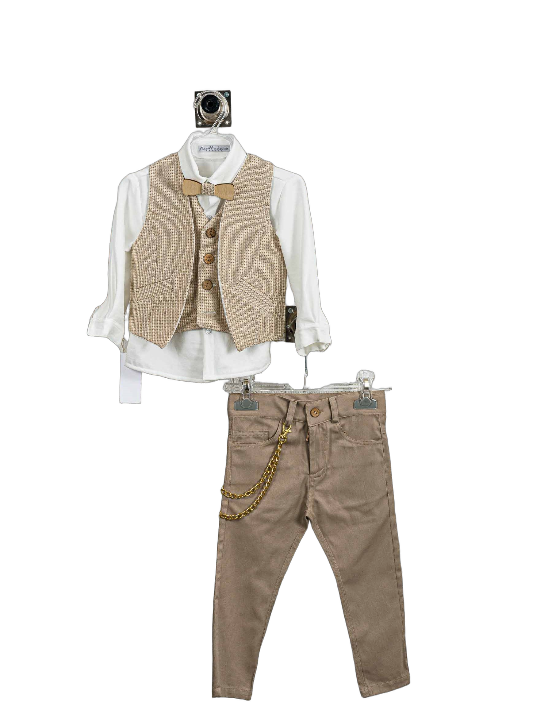 Βαπτιστικό Σετ Αγόρι με Γιλέκο & Παπιγιόν - Λευκό | 261470