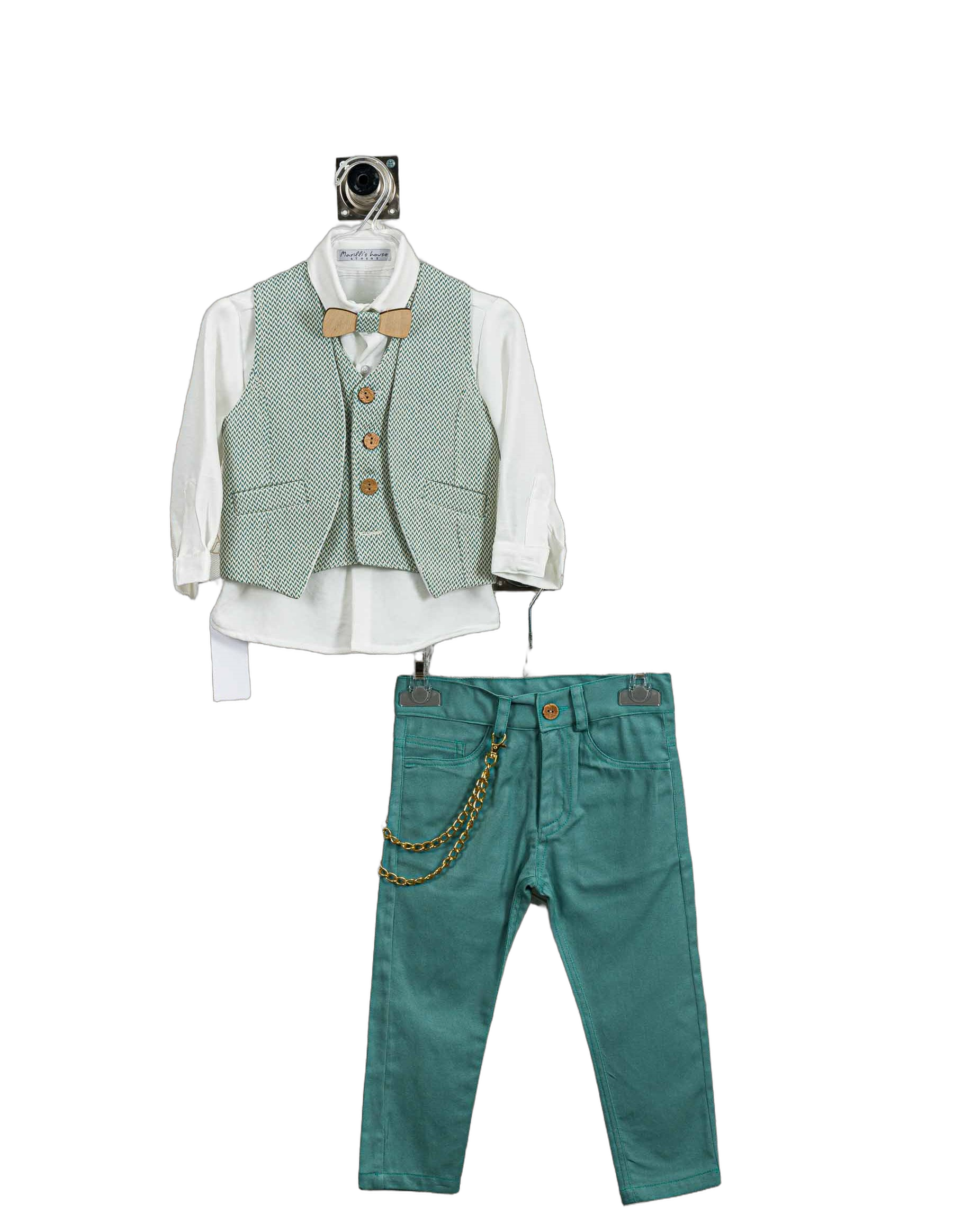 Βαπτιστικό Σετ Αγόρι με Γιλέκο & Παπιγιόν - Λευκό | 261570