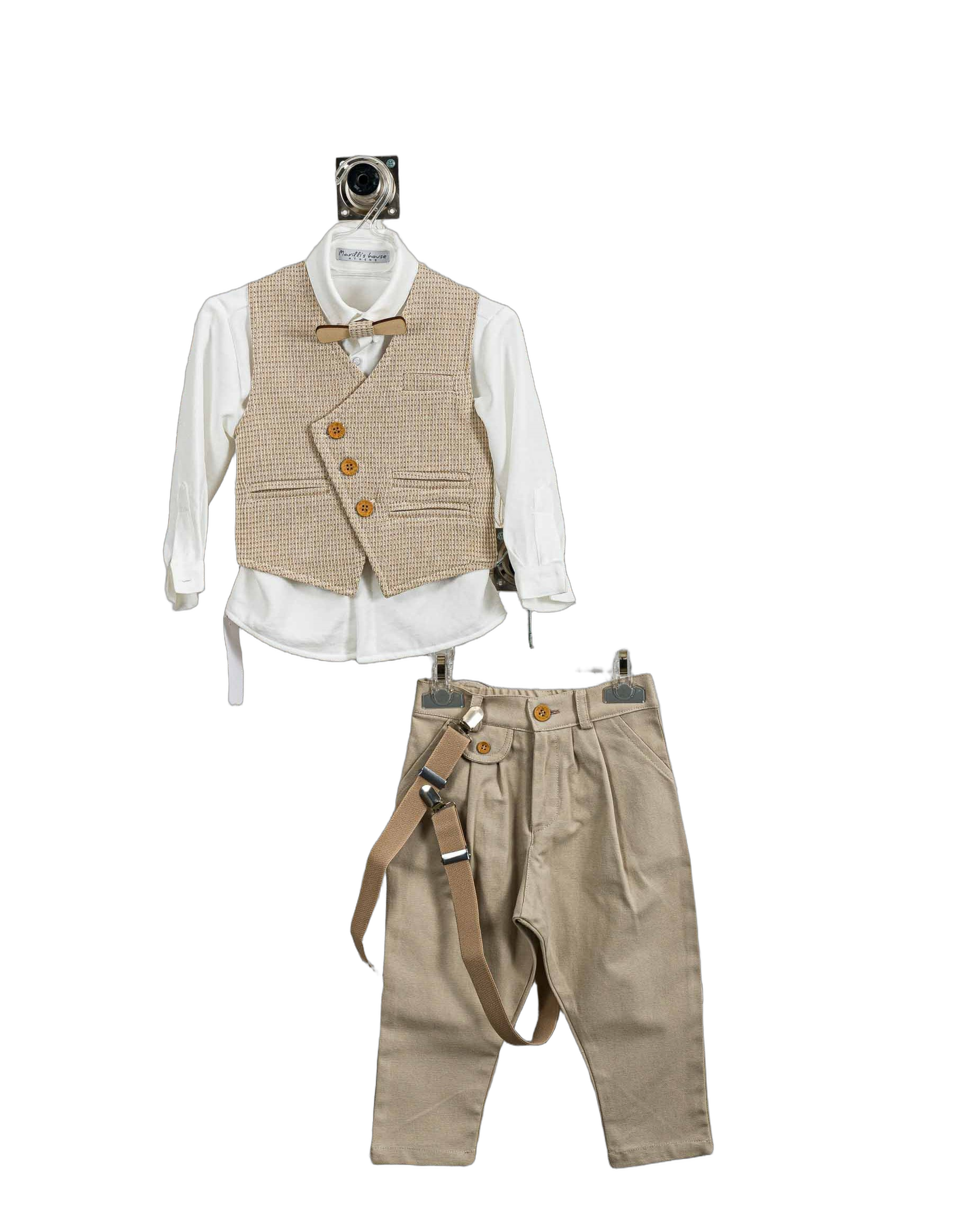 Βαπτιστικό Σετ Αγόρι με Γιλέκο & Παπιγιόν - Λευκό | 262670