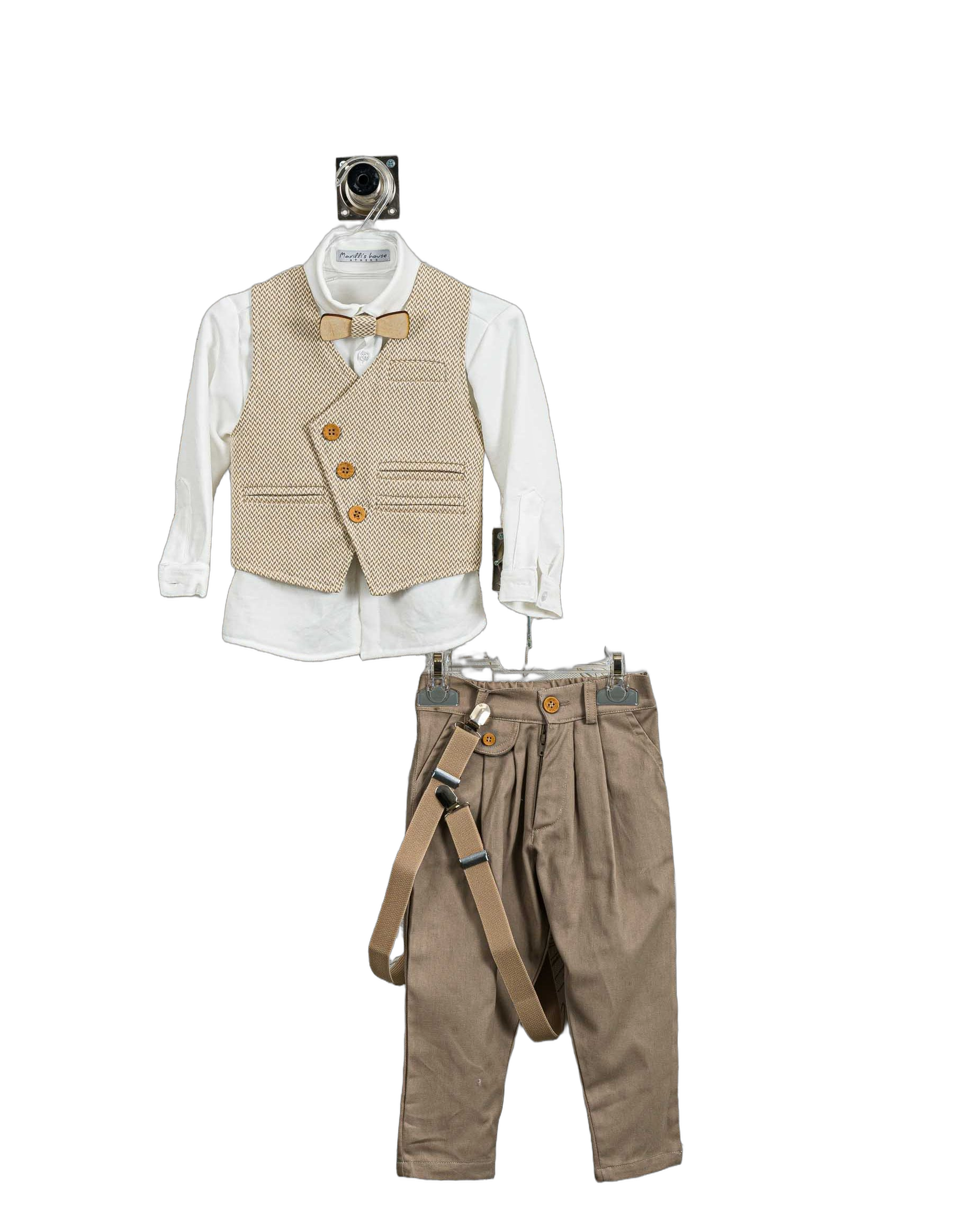 Βαπτιστικό Κοστούμι Αγόρι με Γιλέκο & Παπιγιόν - Λευκό | 263270