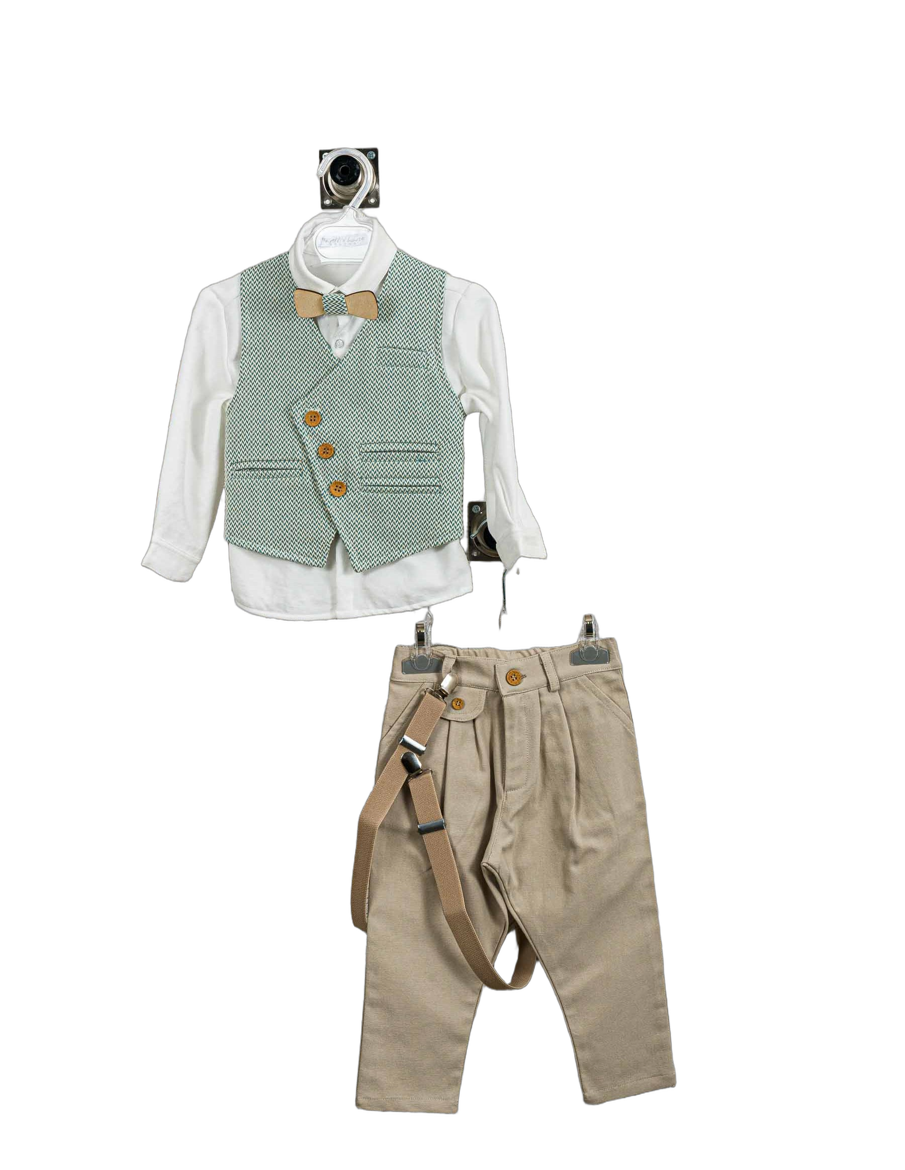 Βαπτιστικό Σετ Αγόρι με Γιλέκο & Παπιγιόν - Λευκό | 263370