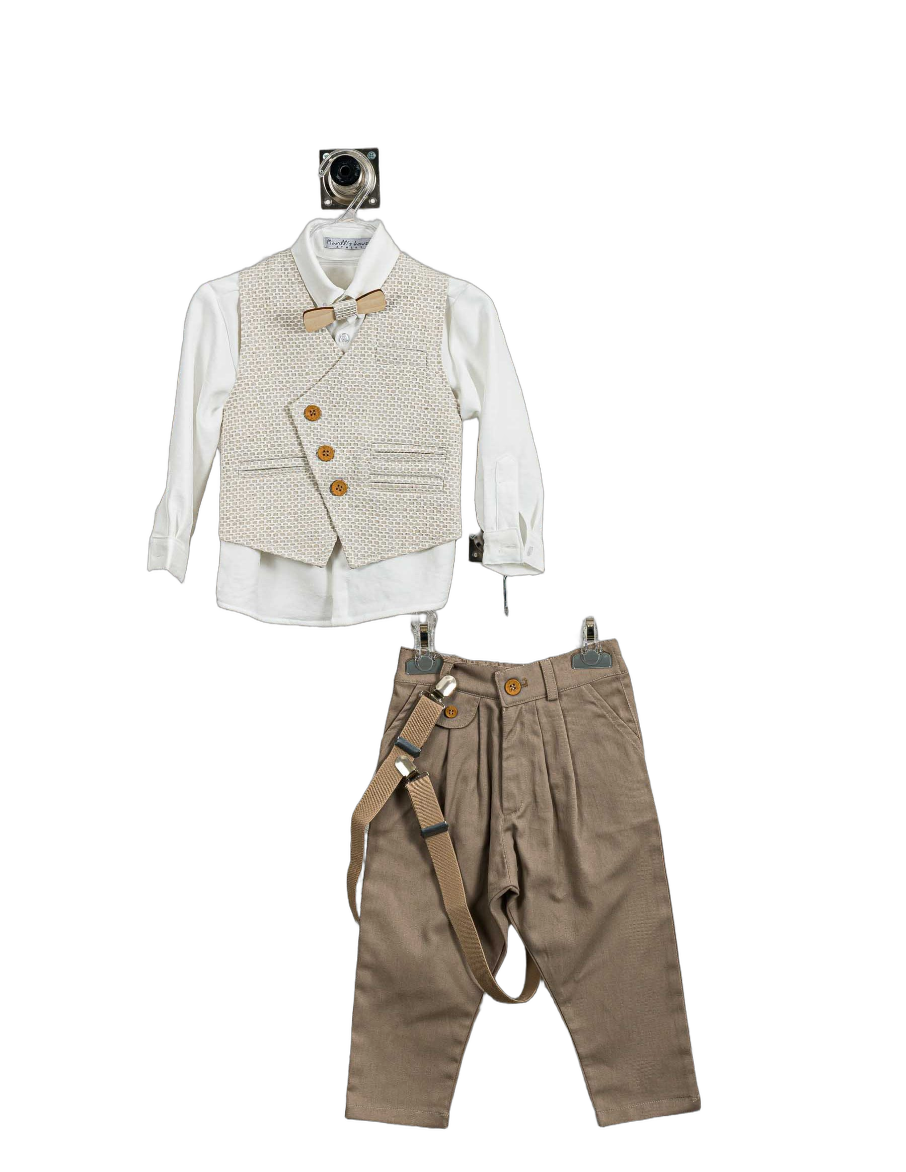 Βαπτιστικό Σετ Αγόρι με Γιλέκο & Παπιγιόν - Λευκό | 263670