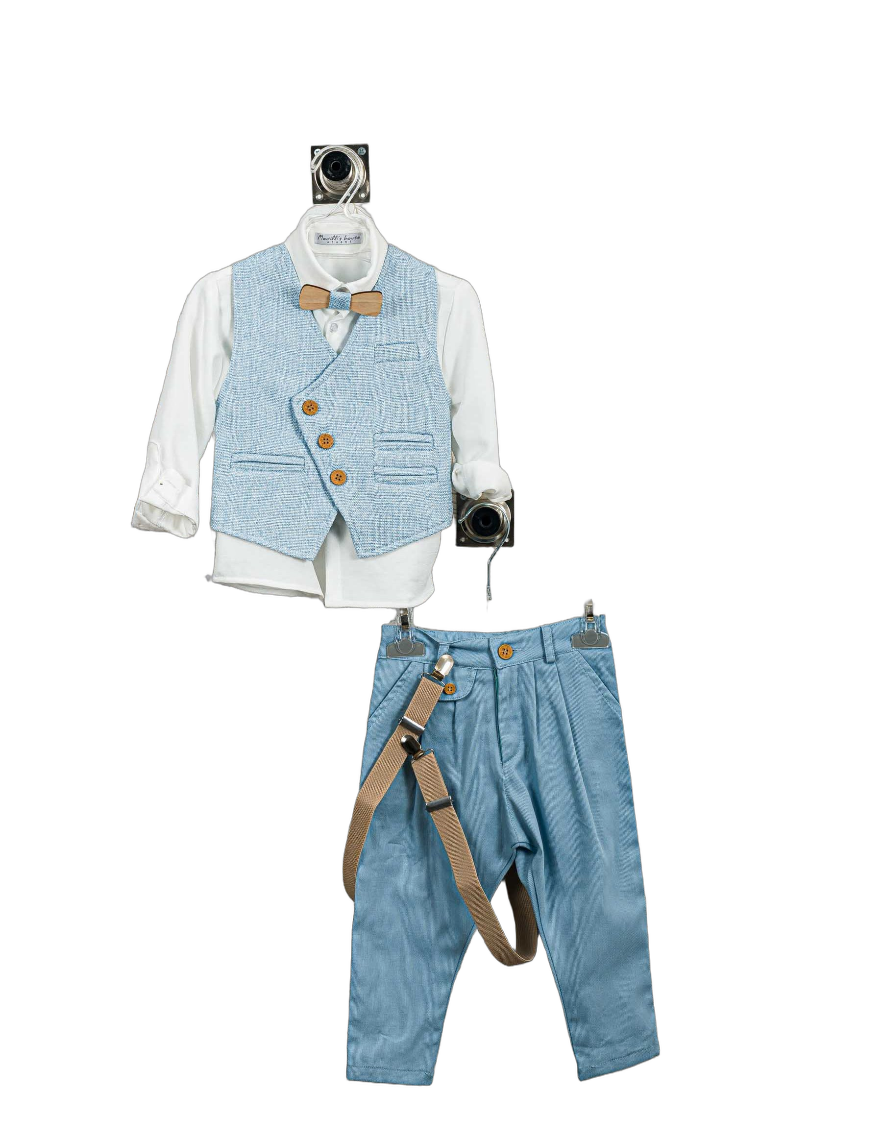 Βαπτιστικό Σετ Αγόρι με Γιλέκο & Παπιγιόν - Λευκό | 263870