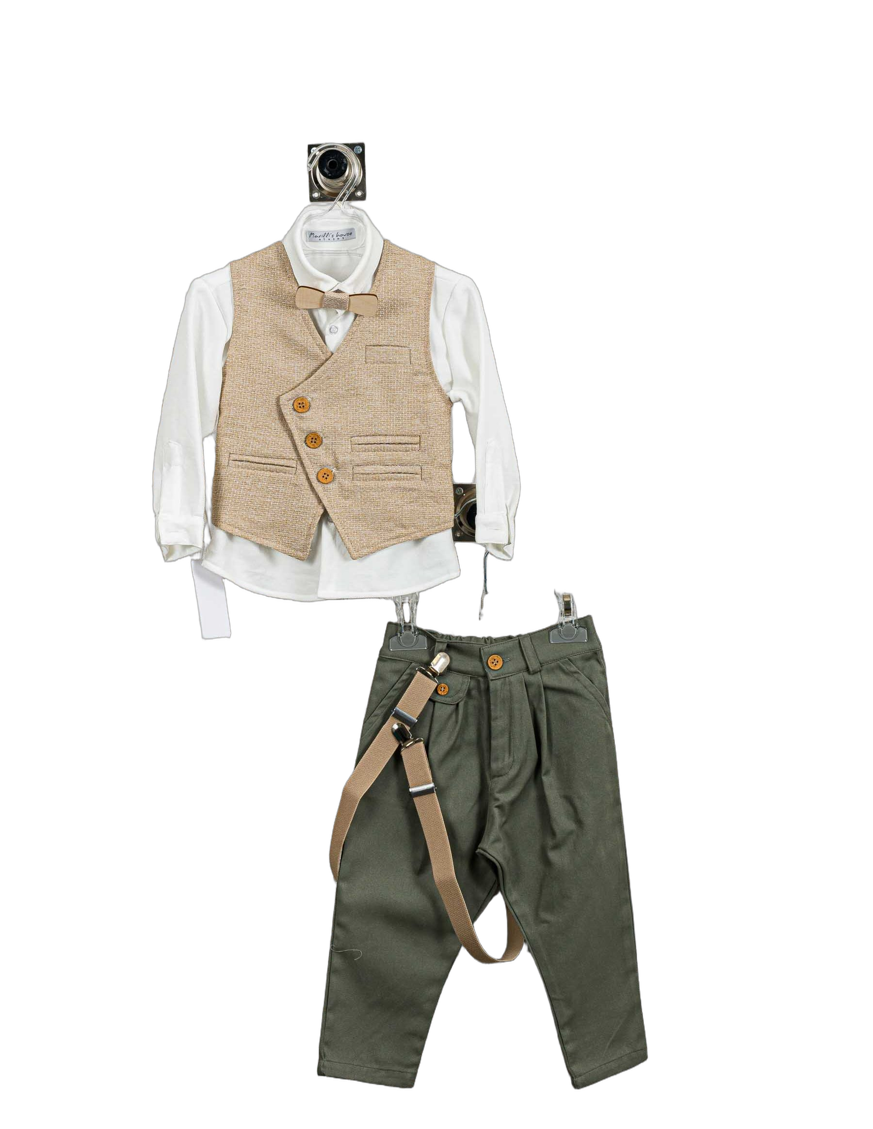 Βαπτιστικό Σετ Αγόρι με Γιλέκο & Παπιγιόν - Λευκό | 263970