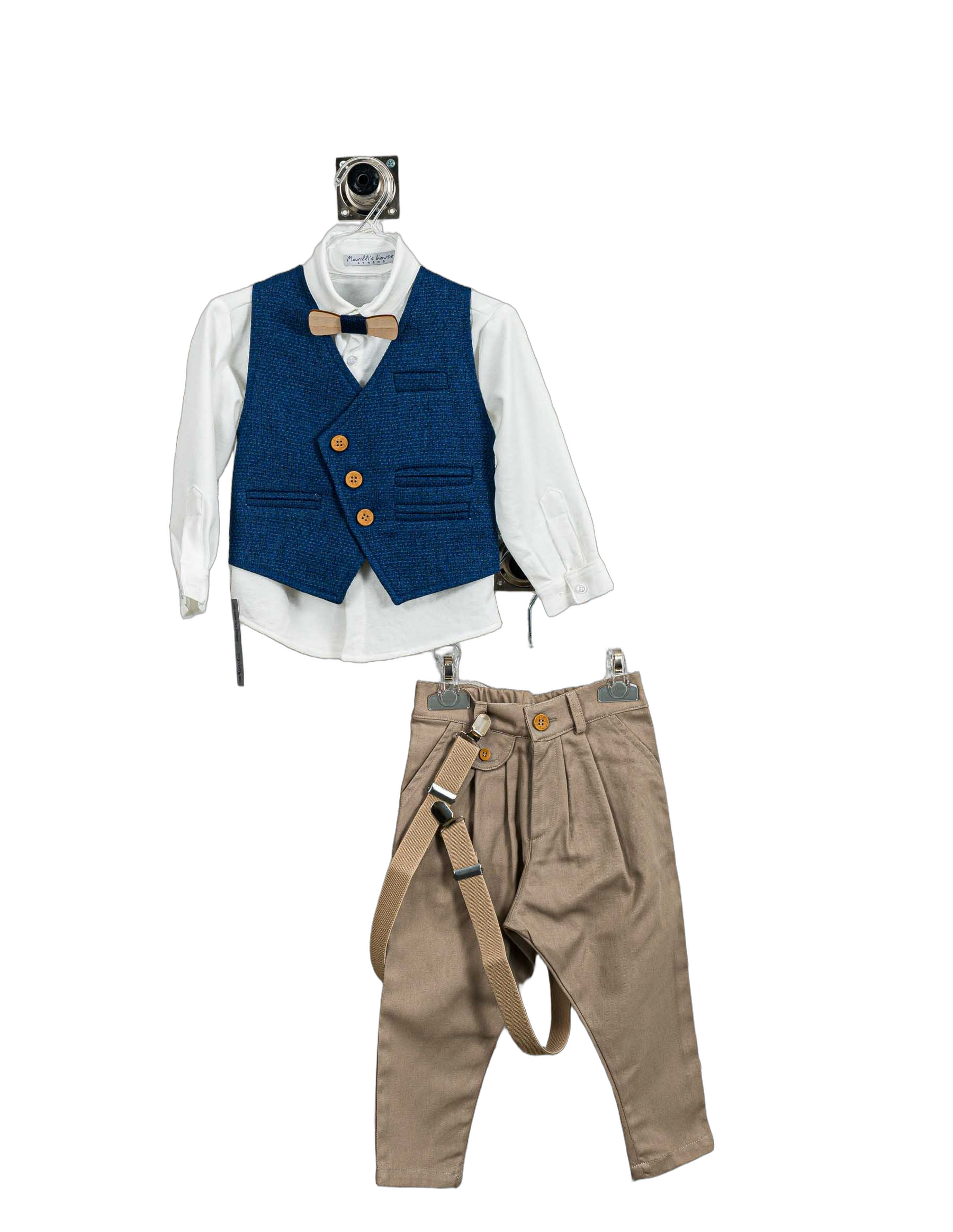 Βαπτιστικό Κοστούμι Αγόρι με Γιλέκο & Παπιγιόν - Λευκό | 264170