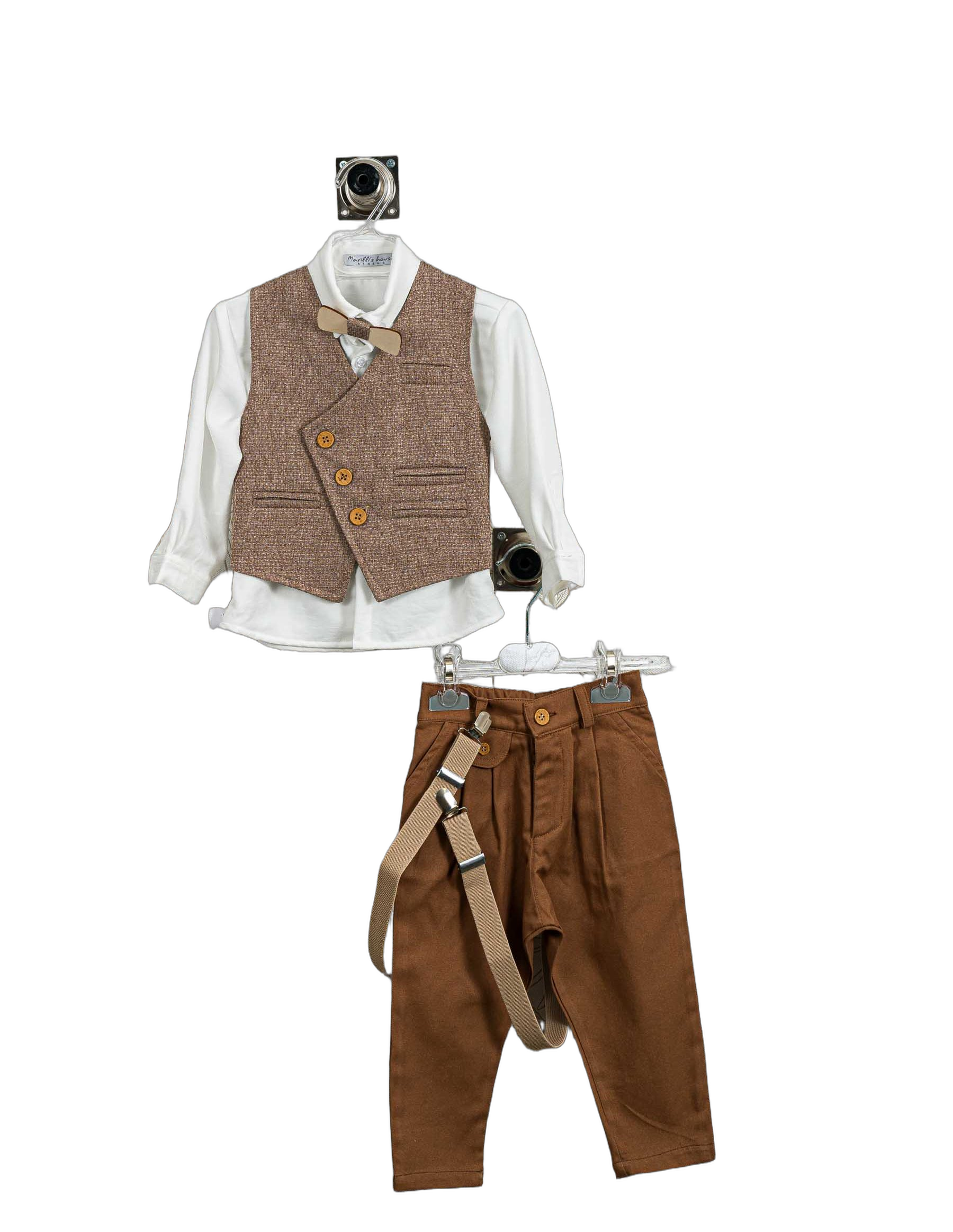 Βαπτιστικό Σετ Αγόρι με Γιλέκο & Παπιγιόν - Λευκό | 264570