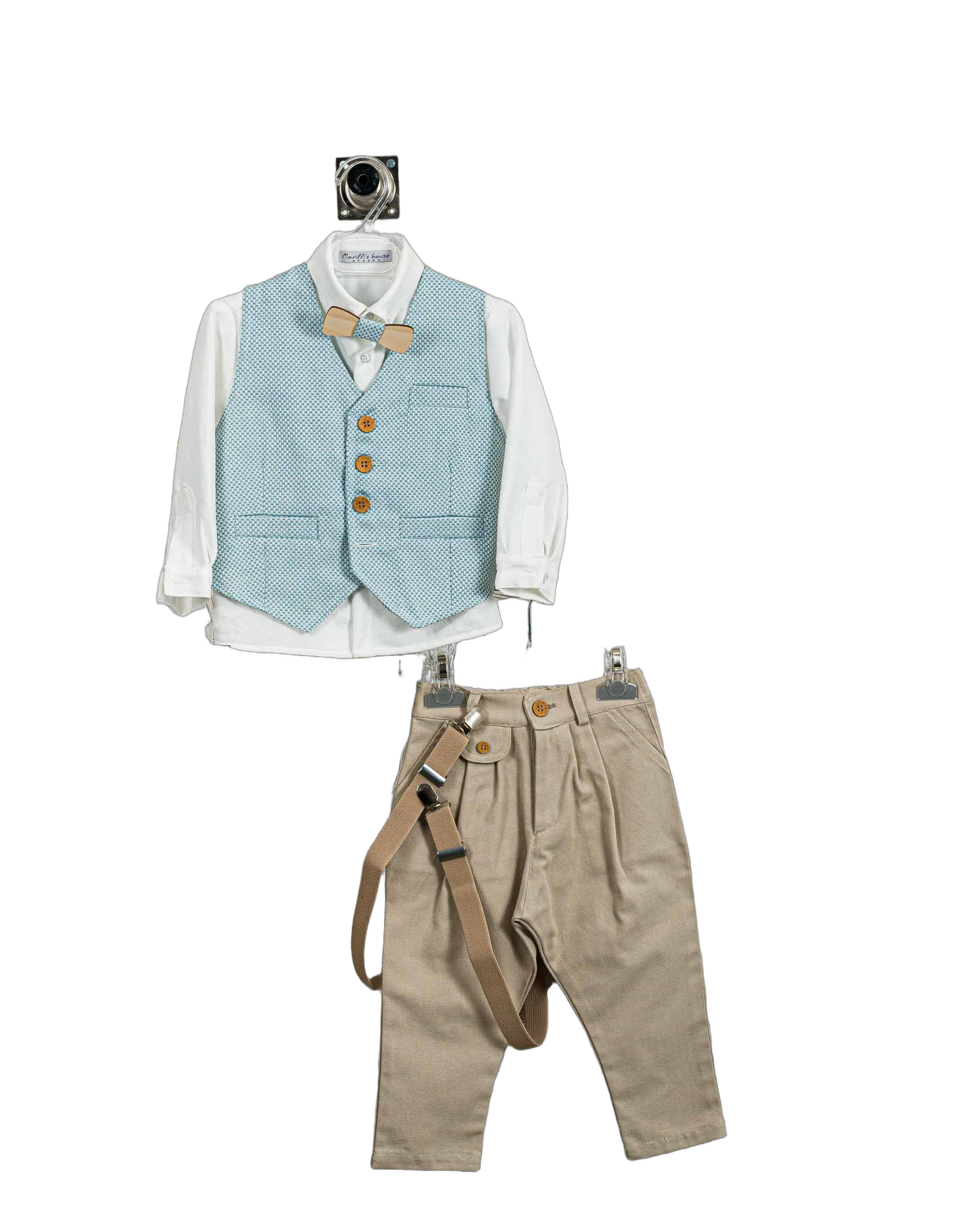 Βαπτιστικό Σετ Αγόρι με Γιλέκο & Παπιγιόν - Λευκό | 264870