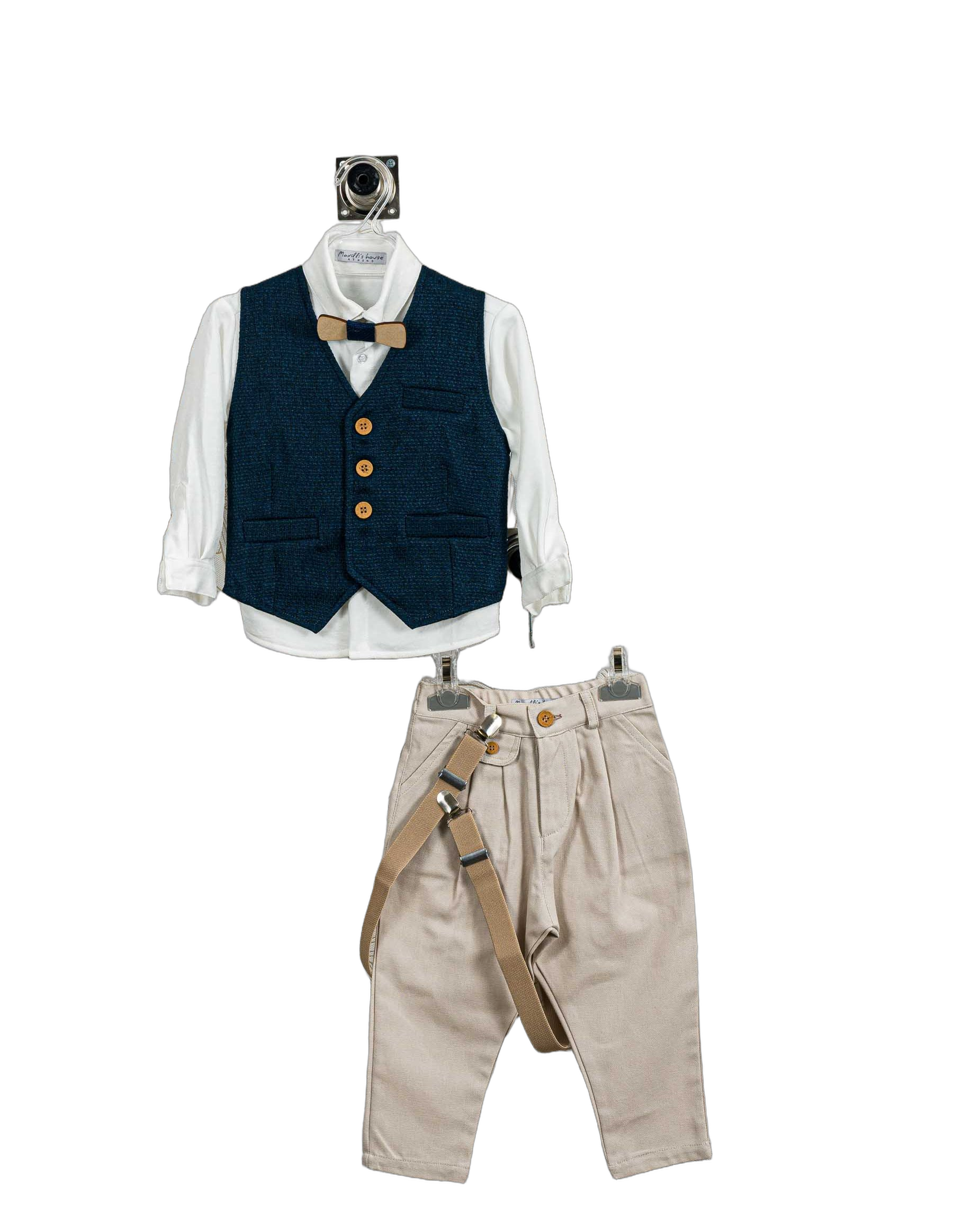 Βαπτιστικό Σετ Αγόρι με Γιλέκο & Παπιγιόν - Λευκό | 265170