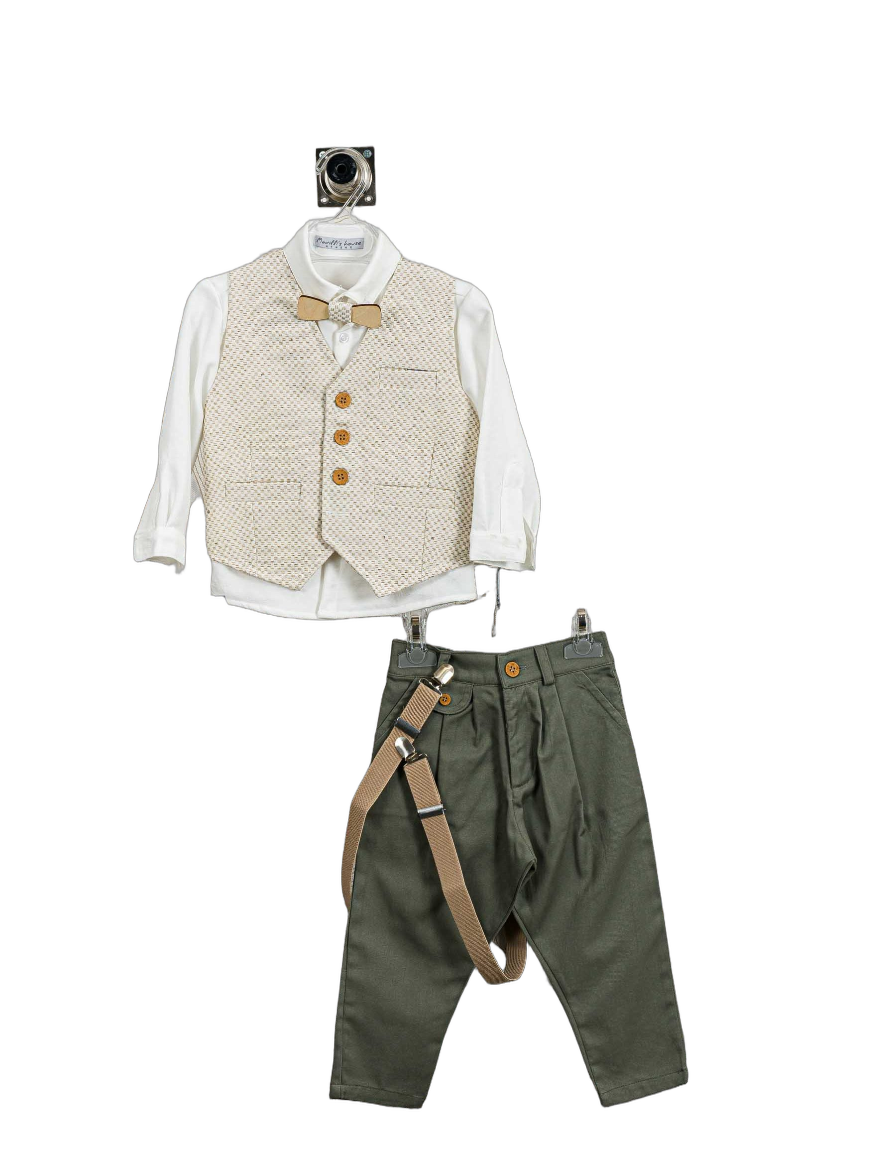 Βαπτιστικό Σετ Αγόρι με Γιλέκο & Παπιγιόν - Λευκό | 265270