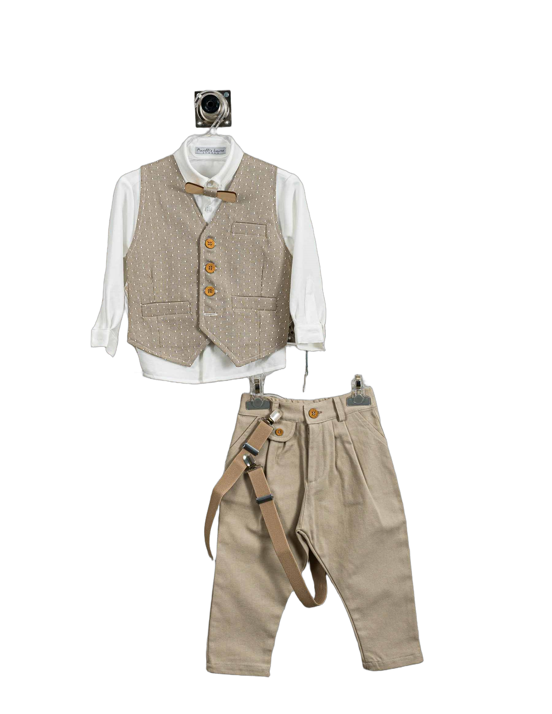 Βαπτιστικό Σετ Αγόρι με Γιλέκο & Παπιγιόν - Λευκό | 265570