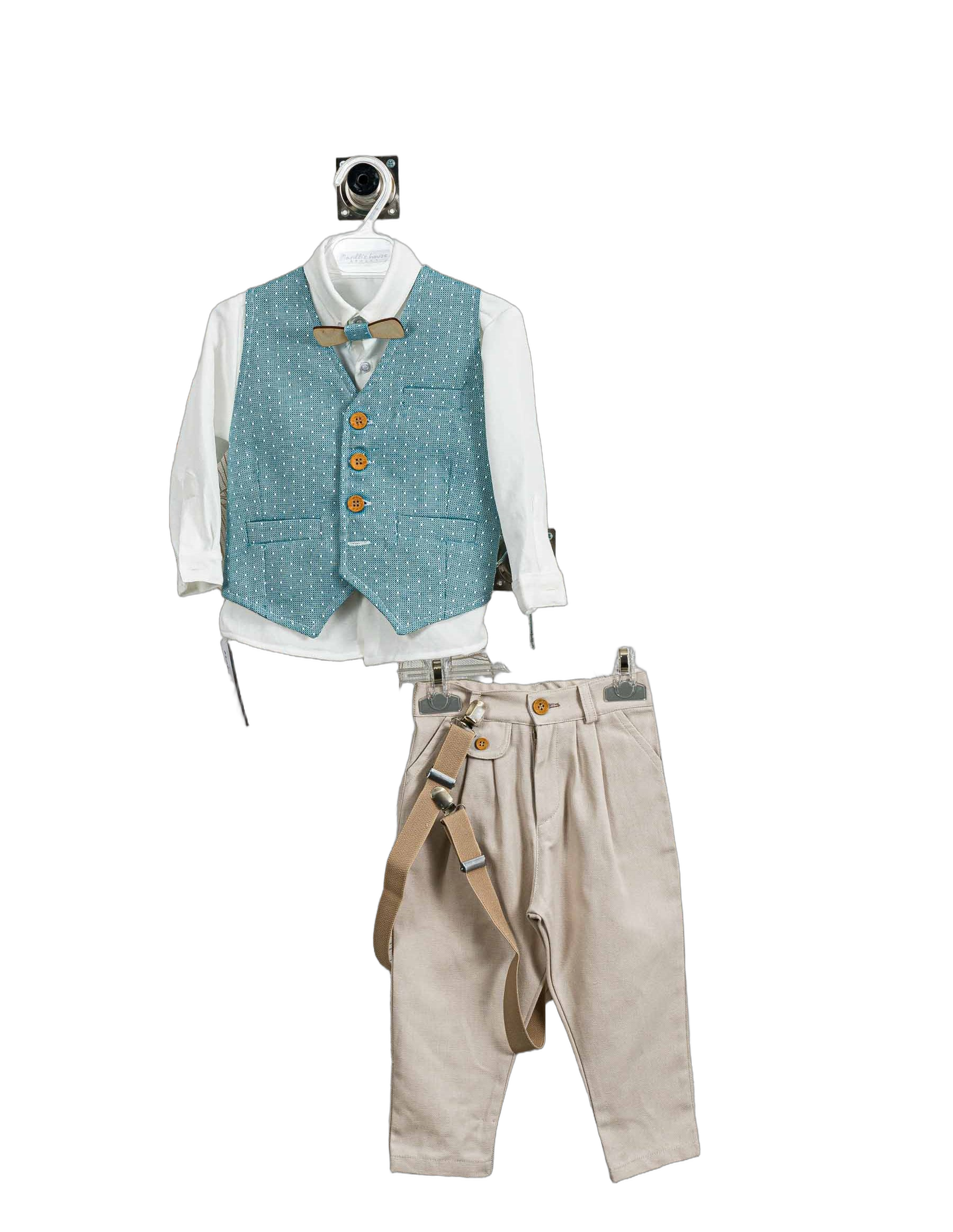 Βαπτιστικό Κοστούμι Αγόρι με Γιλέκο & Παπιγιόν - Λευκό | 265670