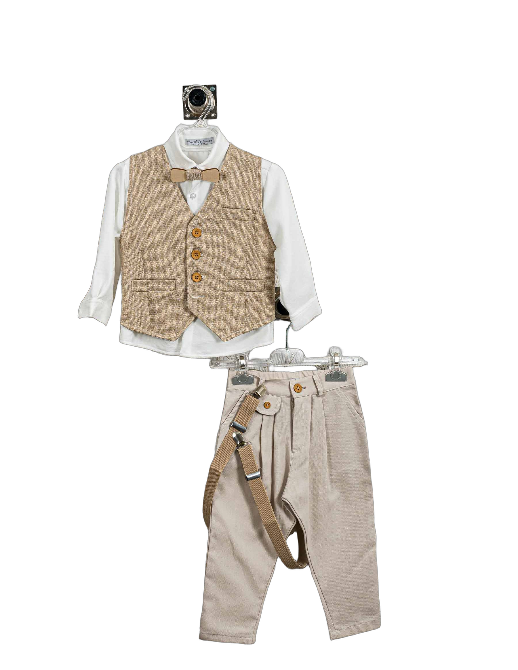 Βαπτιστικό Σετ Αγόρι με Γιλέκο & Παπιγιόν - Λευκό | 266670